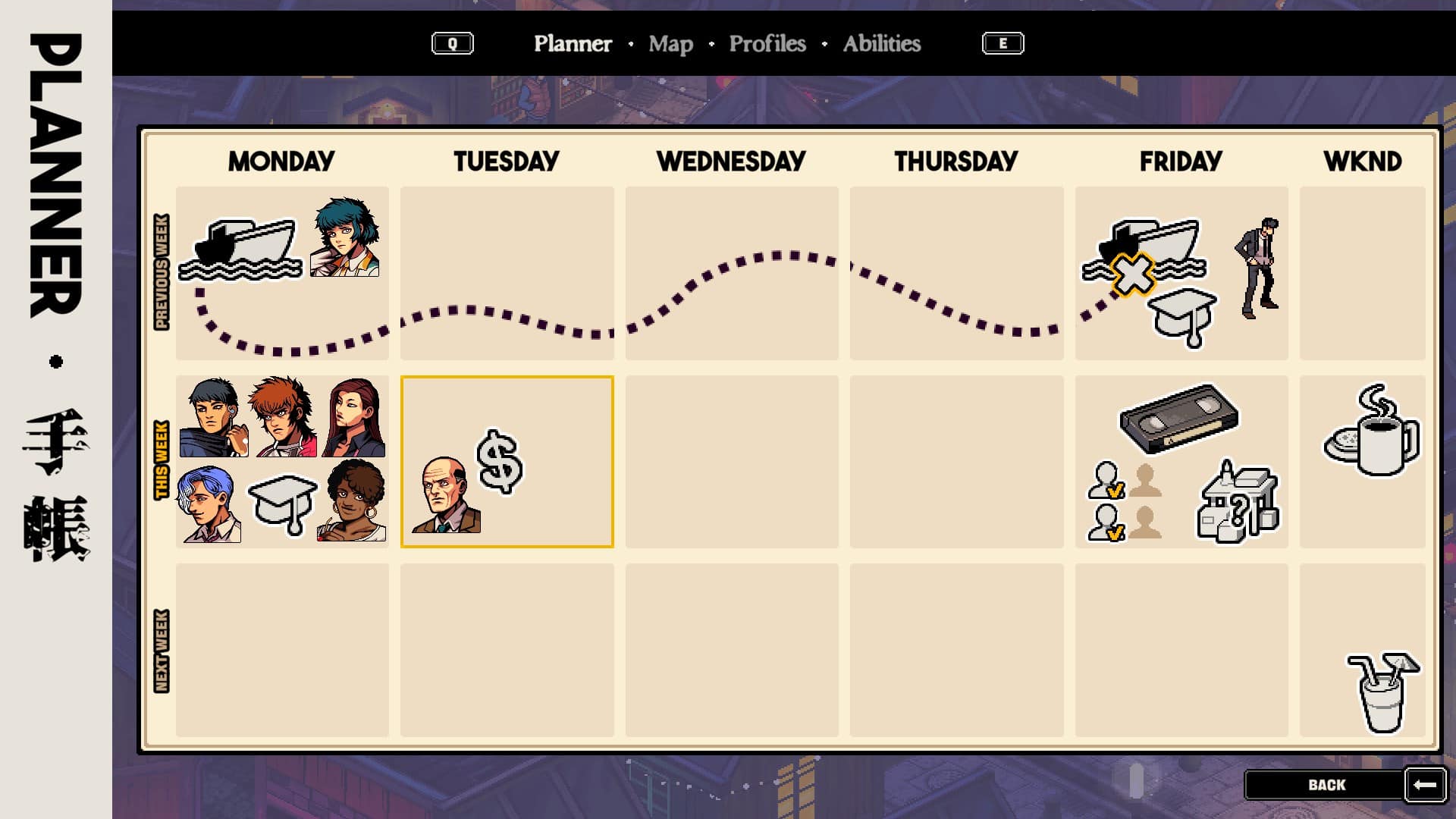 A calendar featuring various stickers symbolizing different events
