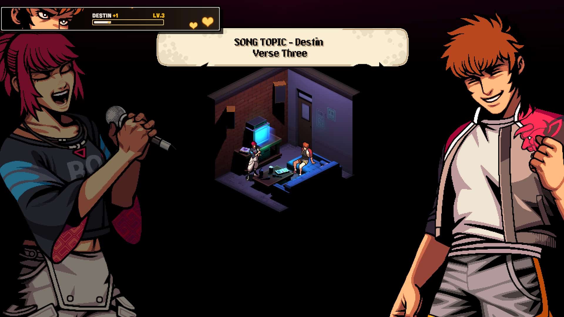 A conclusion of a karaoke minigame