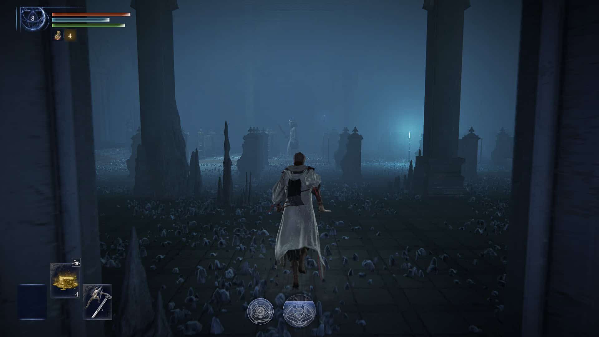 Scholar exploring a blue area
