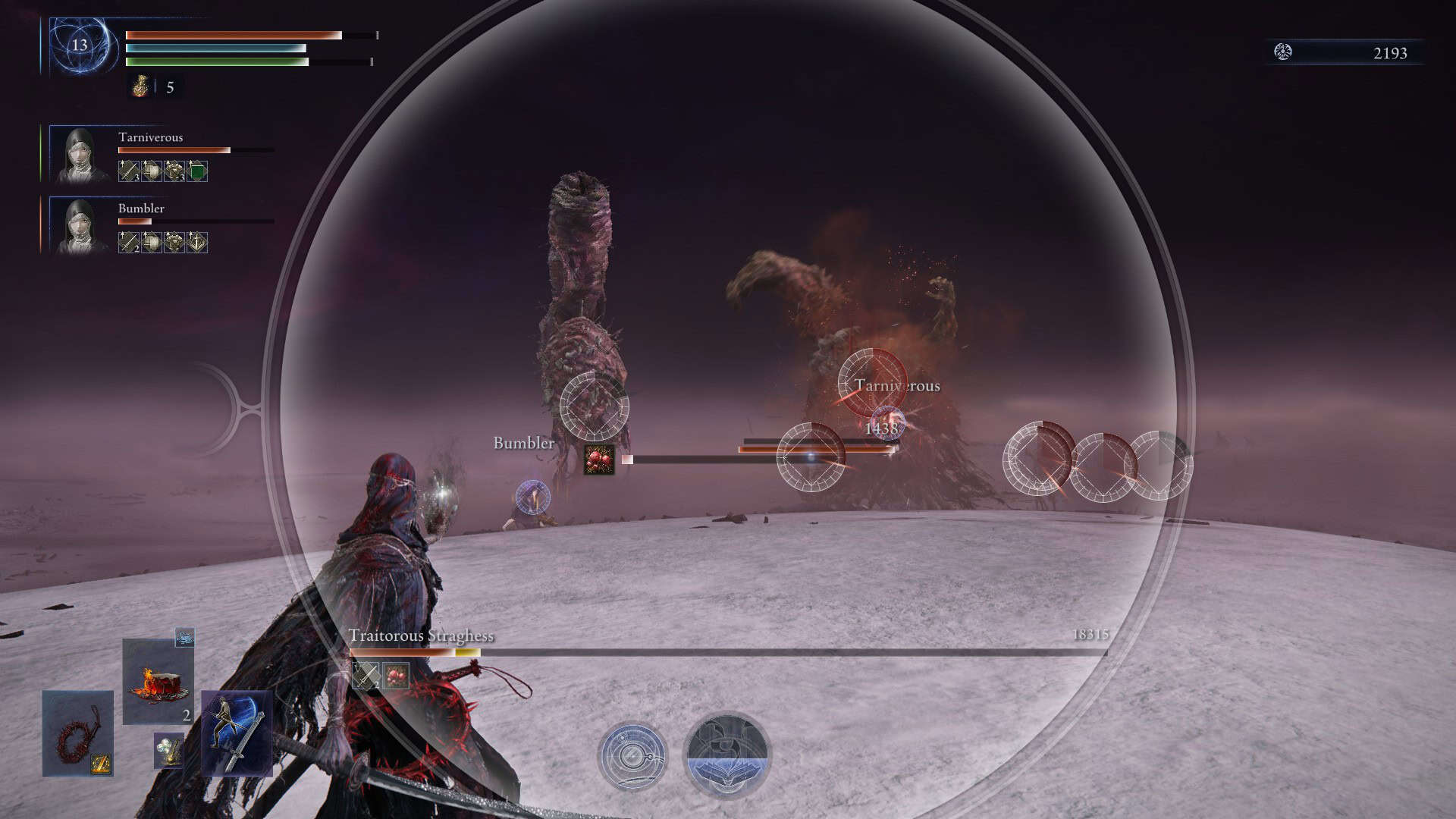 Scholar's skill, a monocle through which he scans enemies