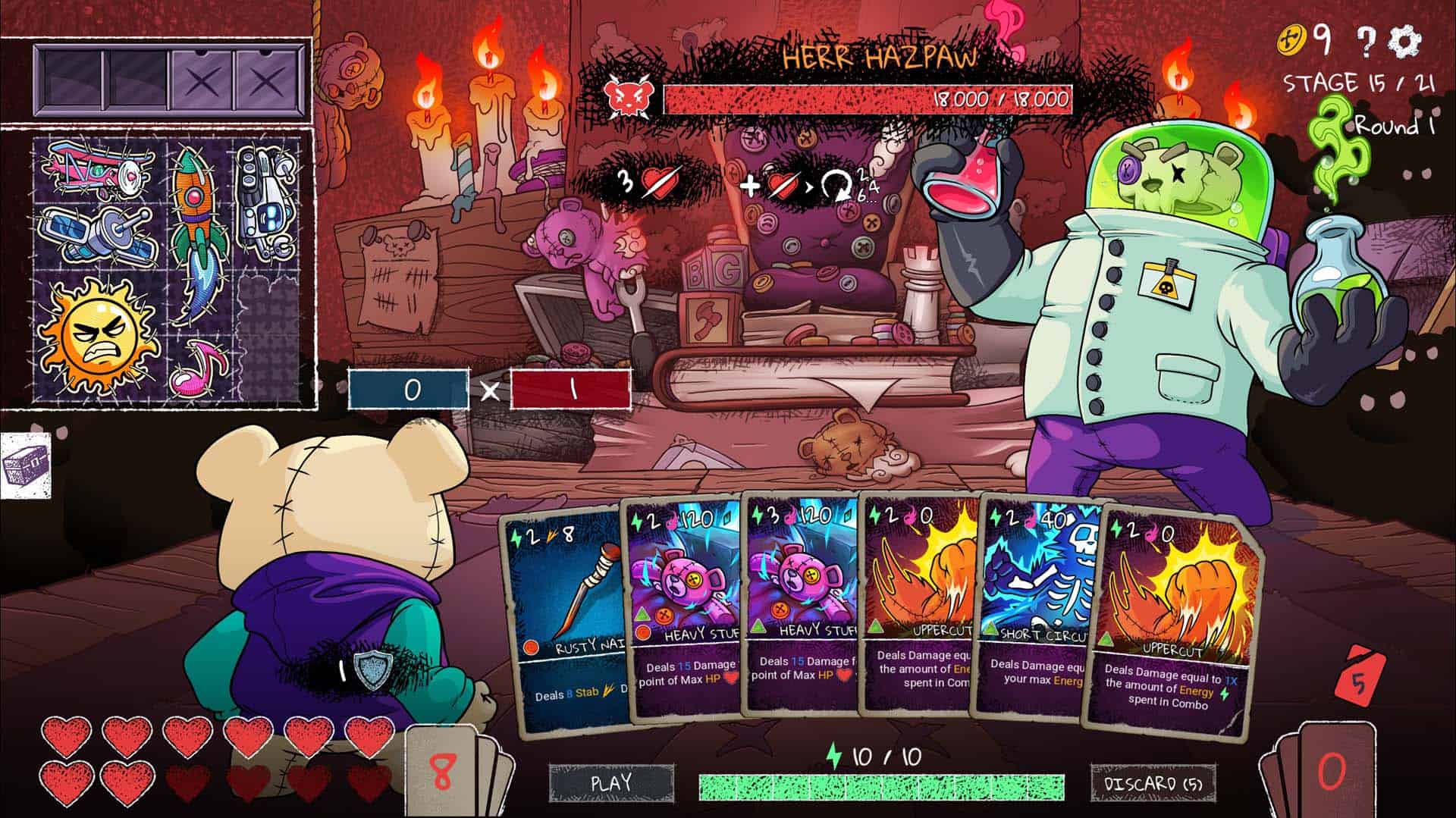 A screenshot of combat in Bearly Brave