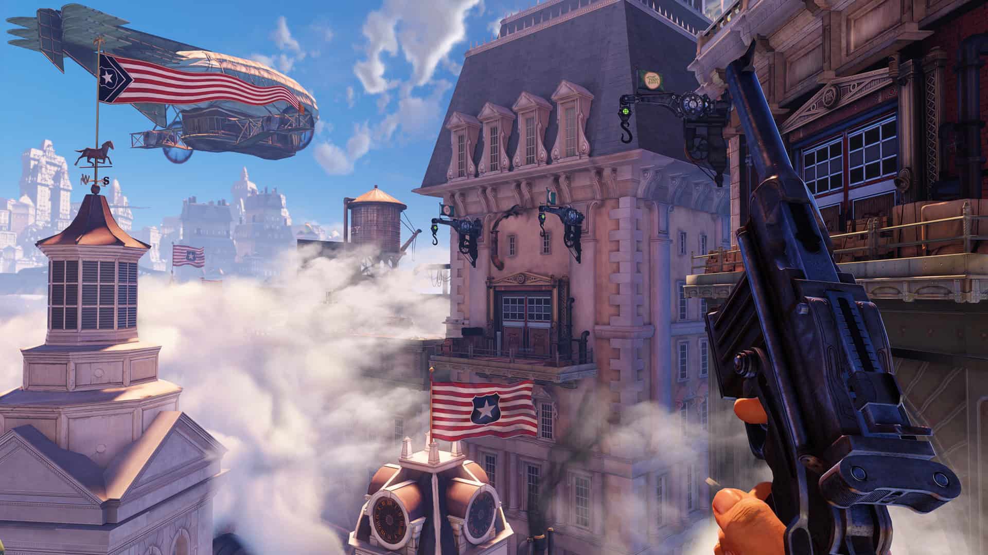 A screenshot of Columbia in Bioshock Infinite