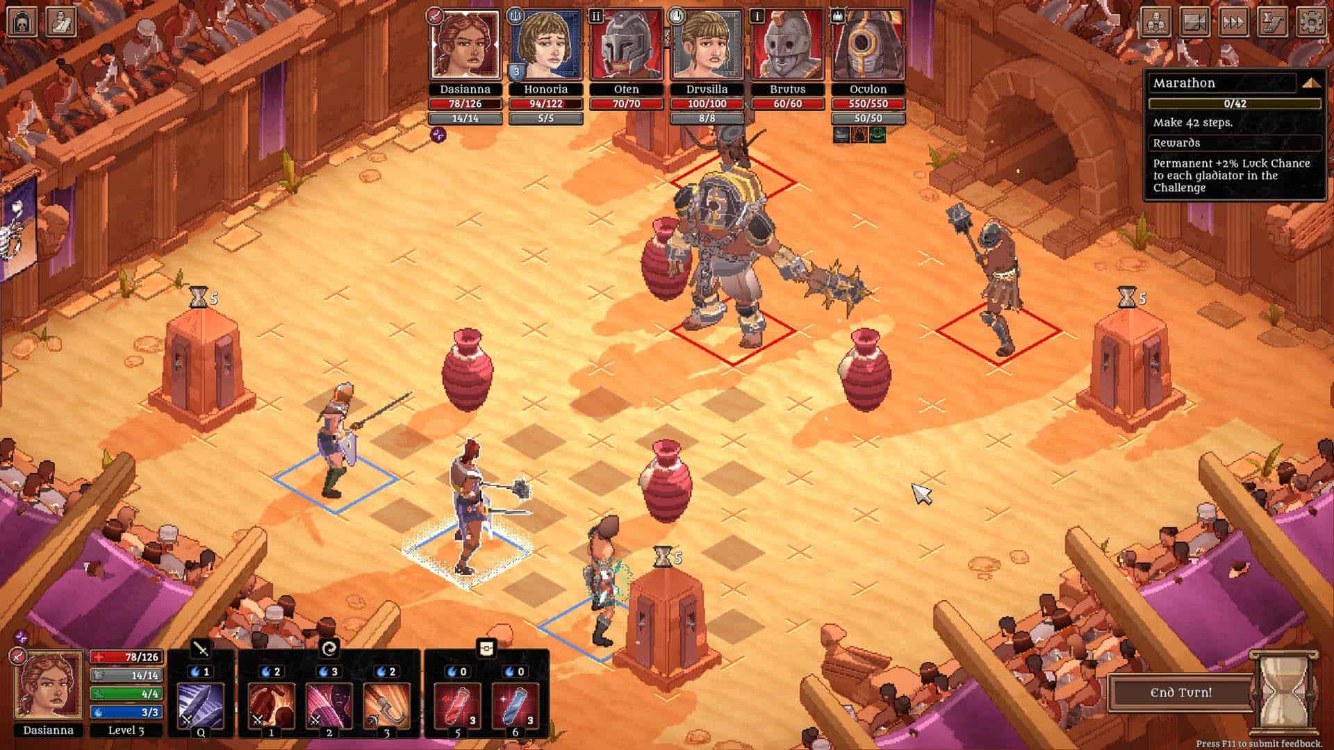 Boss fight in Bloodgrounds.