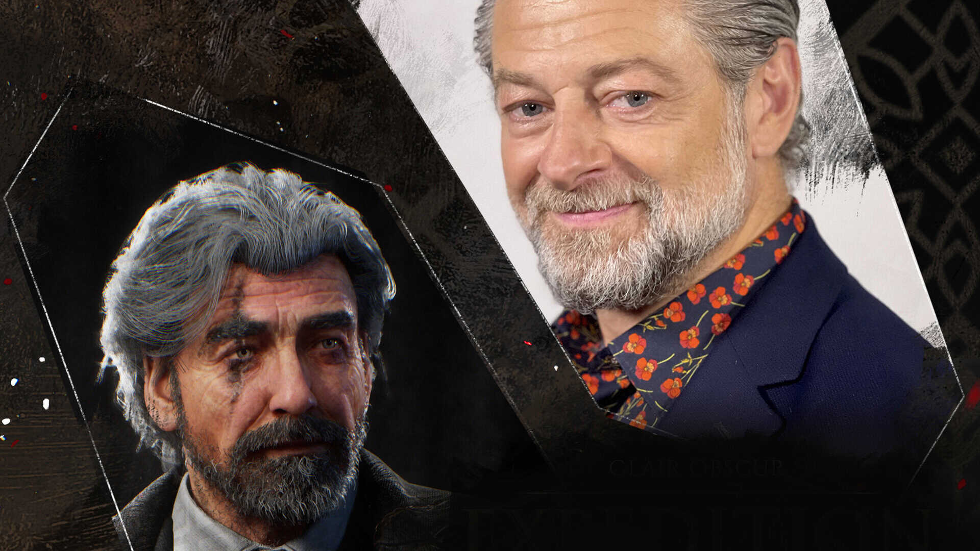 A marketing image used to announce the casting of Andy Serkis as Renoir in Clair Obscur: Expedition 33