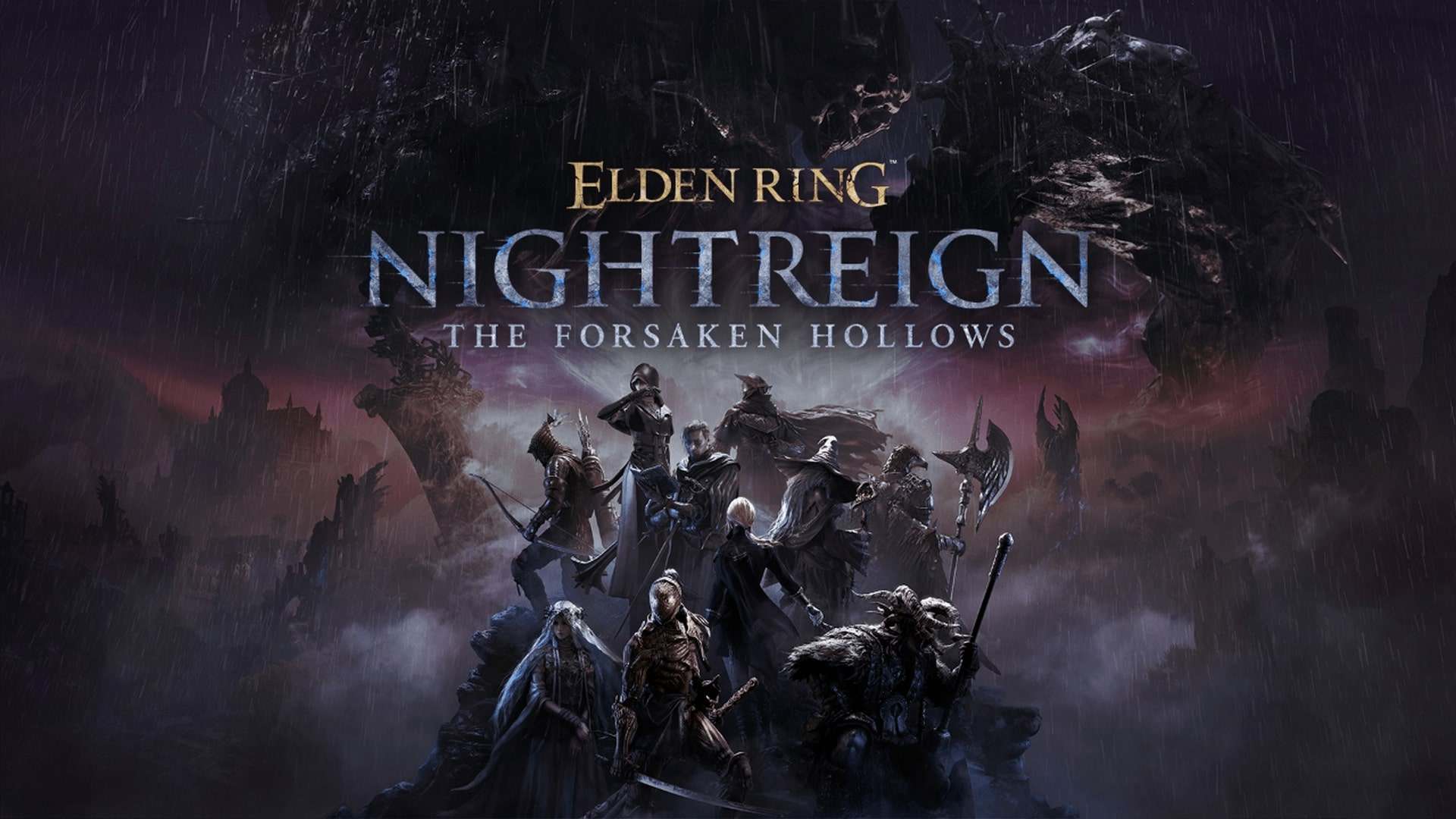 Elden Ring Nightreign The Forsaken Hollows Logo image featuring all the characters facing against the Night