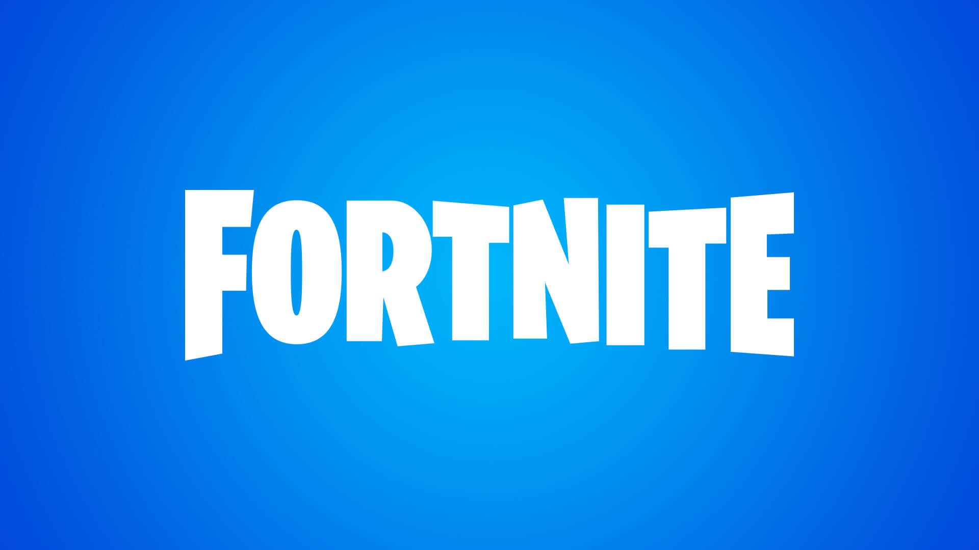 The Fortnite logo on a blue gradient background.