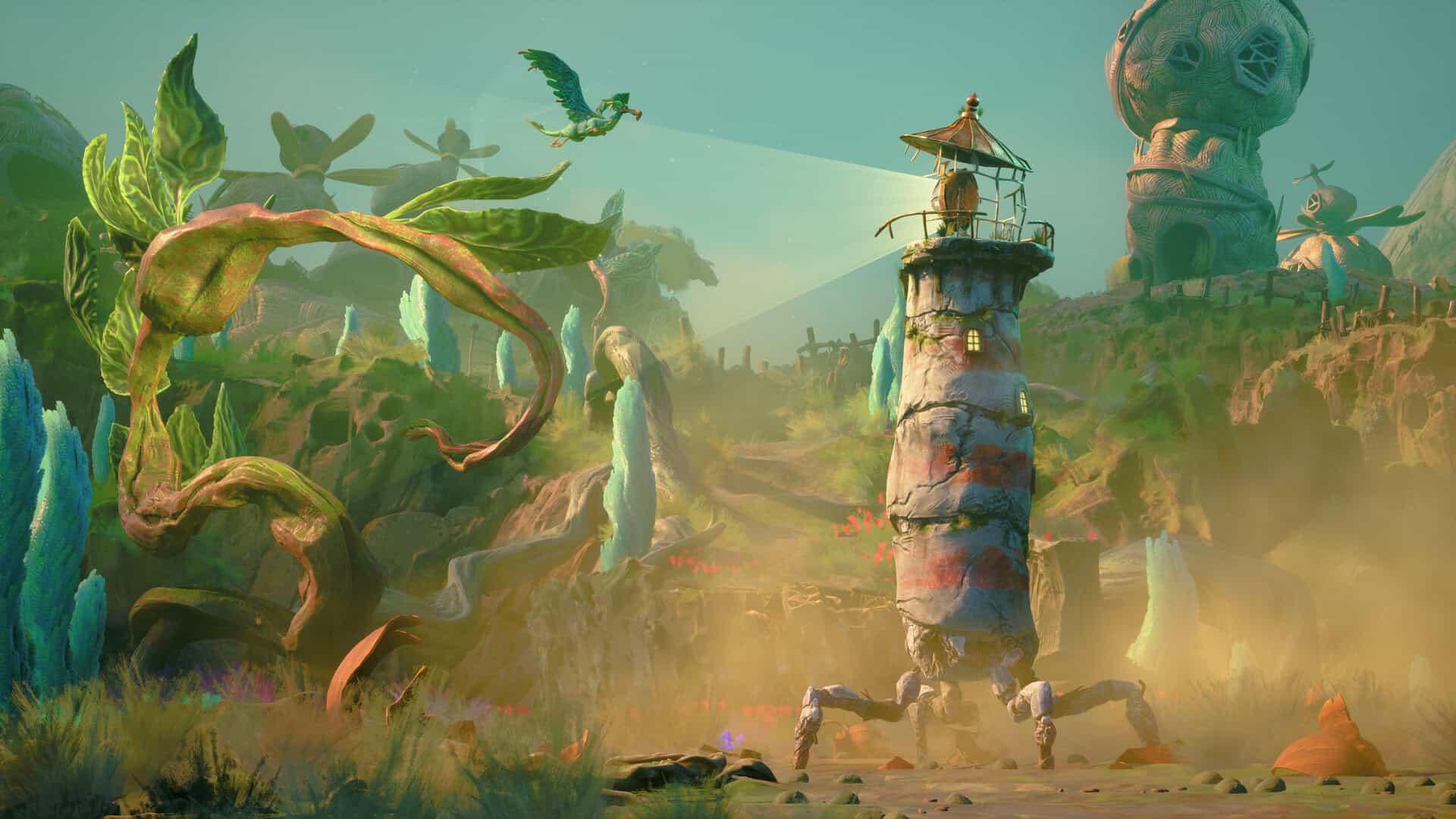 A screenshot of a walking lighthouse in Keeper