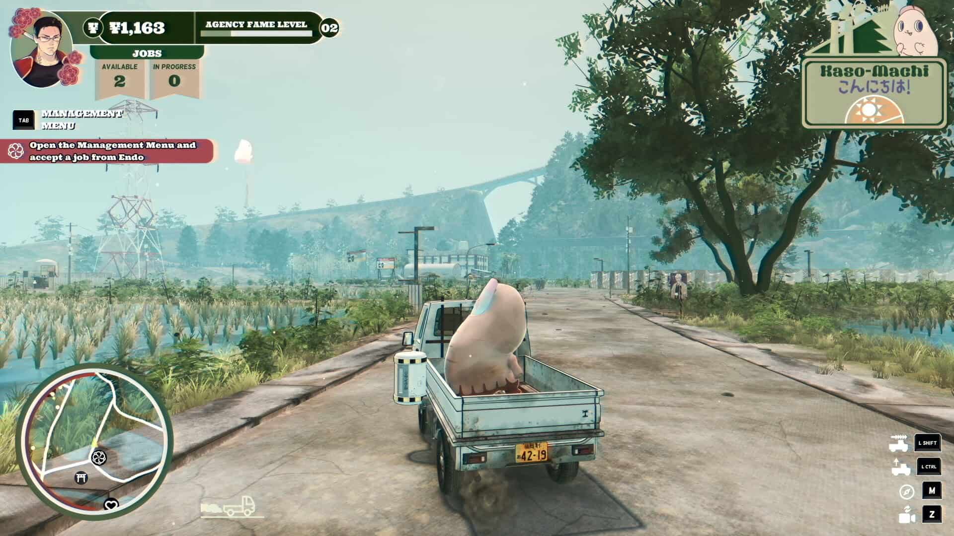 Promise Mascot Agency screenshot showing the characters driving in a car