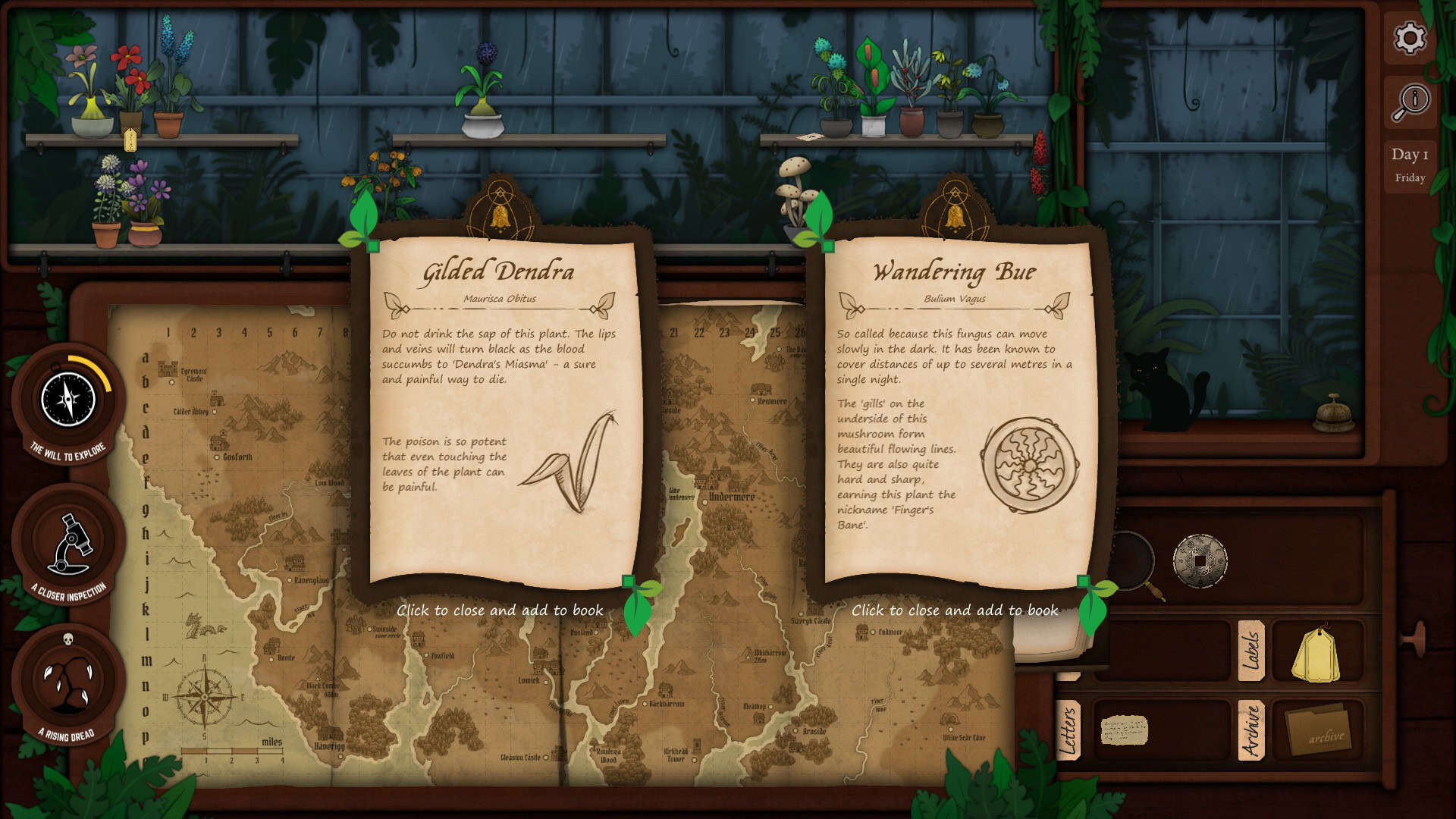 A screenshot of gameplay in Strange Horticulture