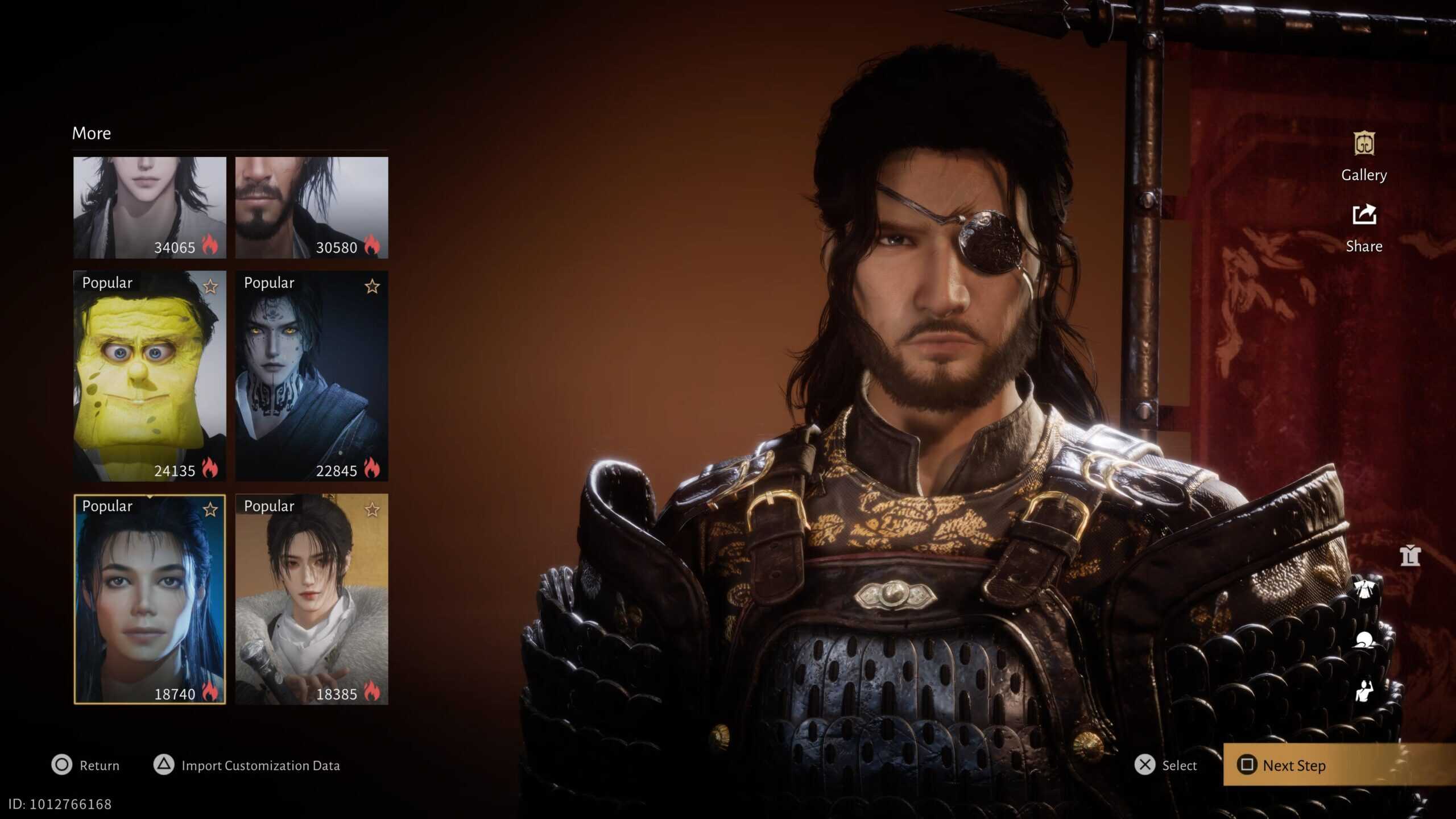 Character creation options for Where Winds Meet including custom faces mimicking Michael Jackson, Jung Kook, and Spongebob Squarepants