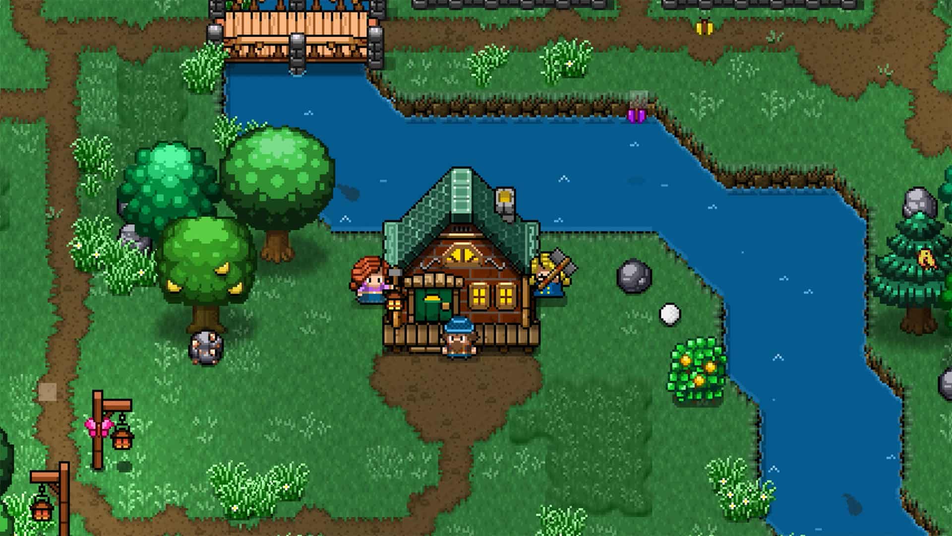 A screenshot of a house and characters in Cattle Country.