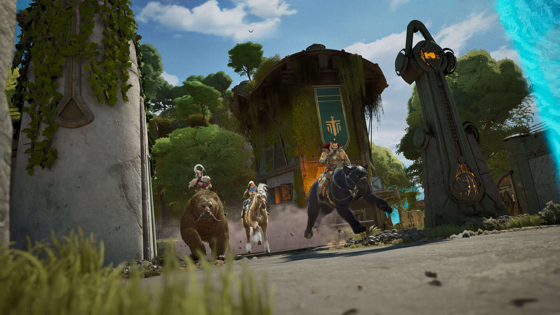 Highguard screenshot showing soldiers with guns on horseback