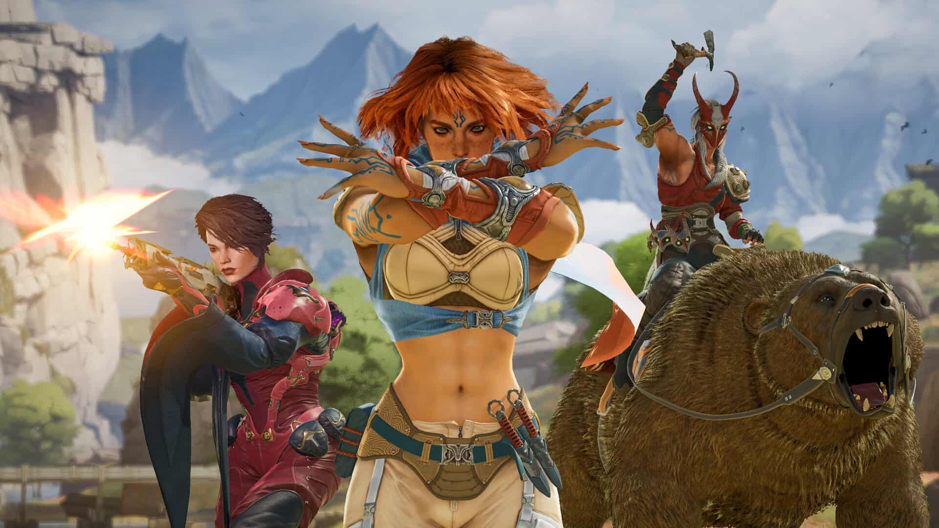 Highguard team screenshot with three players posing together