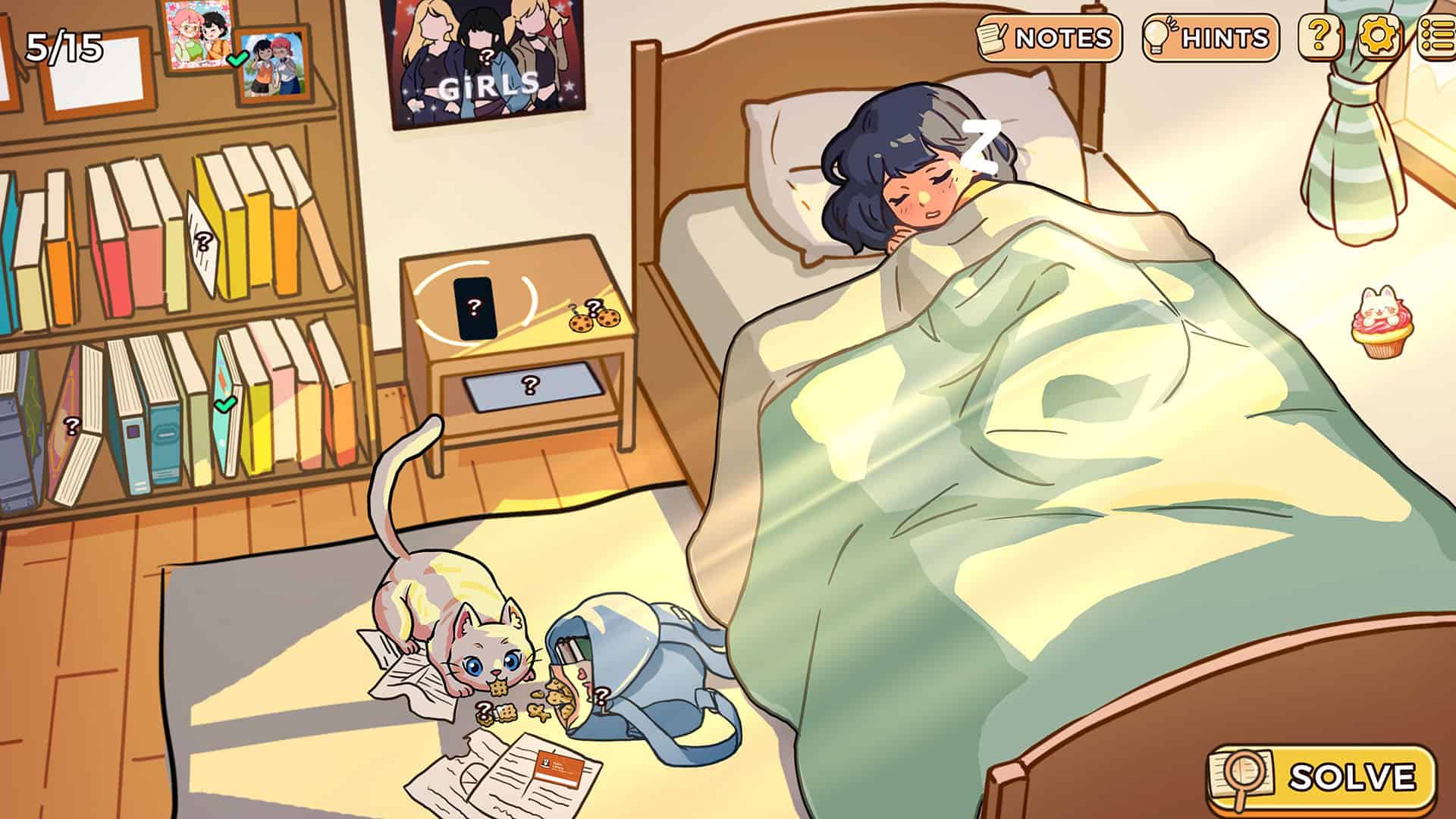 A screenshot of a static investigation scene in Little Problems