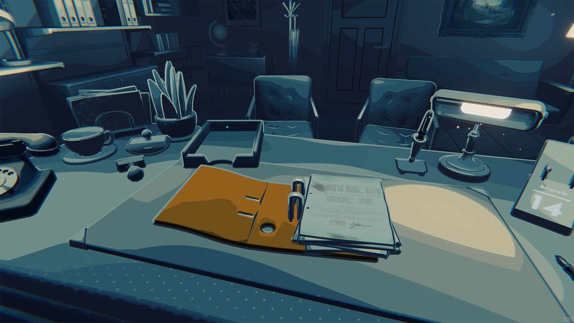 A screenshot of a new file on a desk in The Darkest Files.
