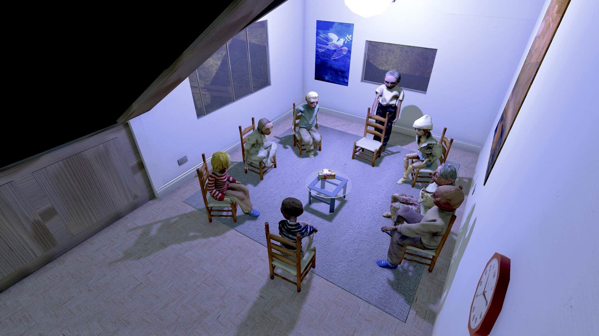 A screenshot of the therapy room in Abide