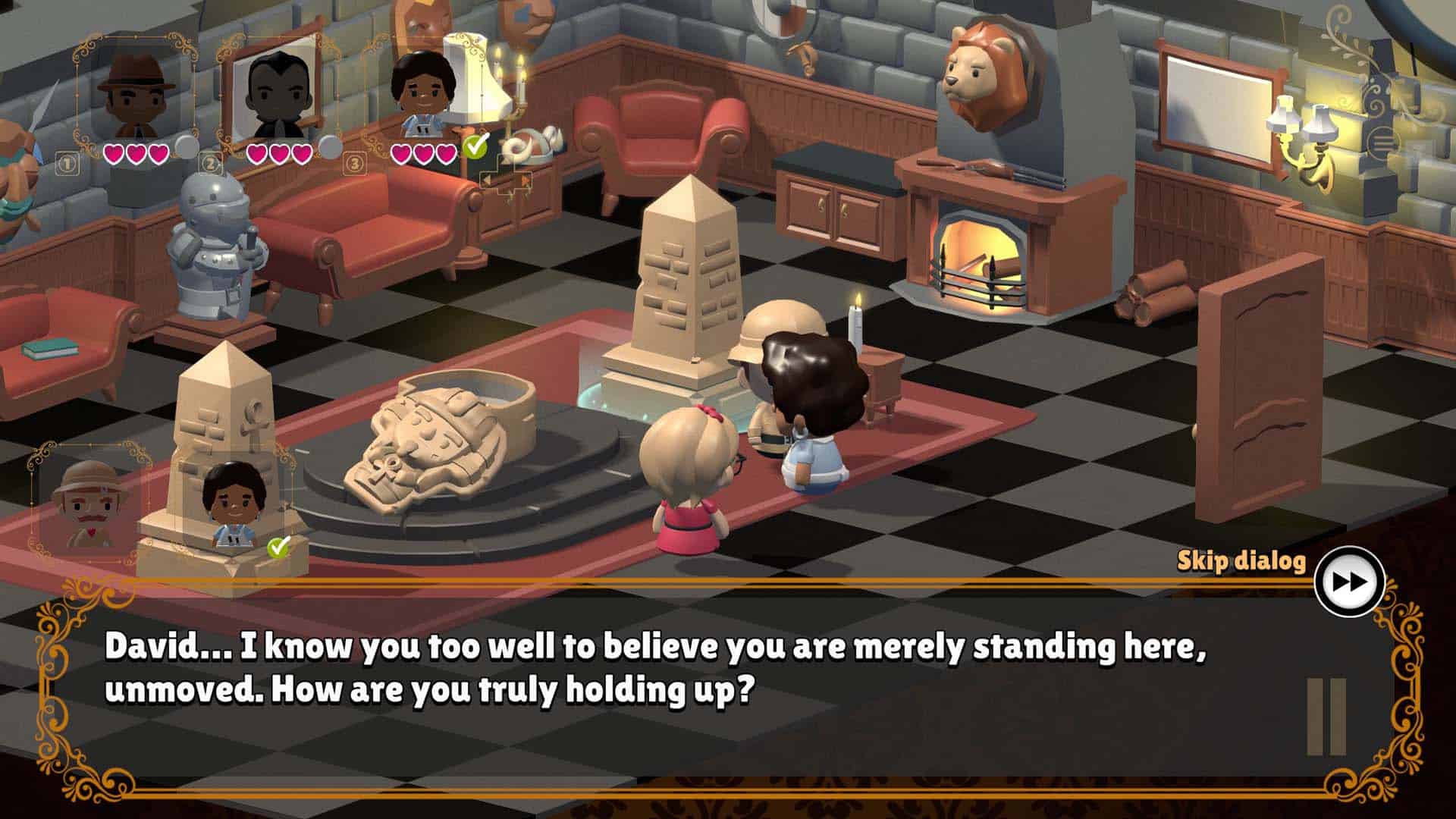 The housekeeper starting a conversation in Clue: Murder By Death.