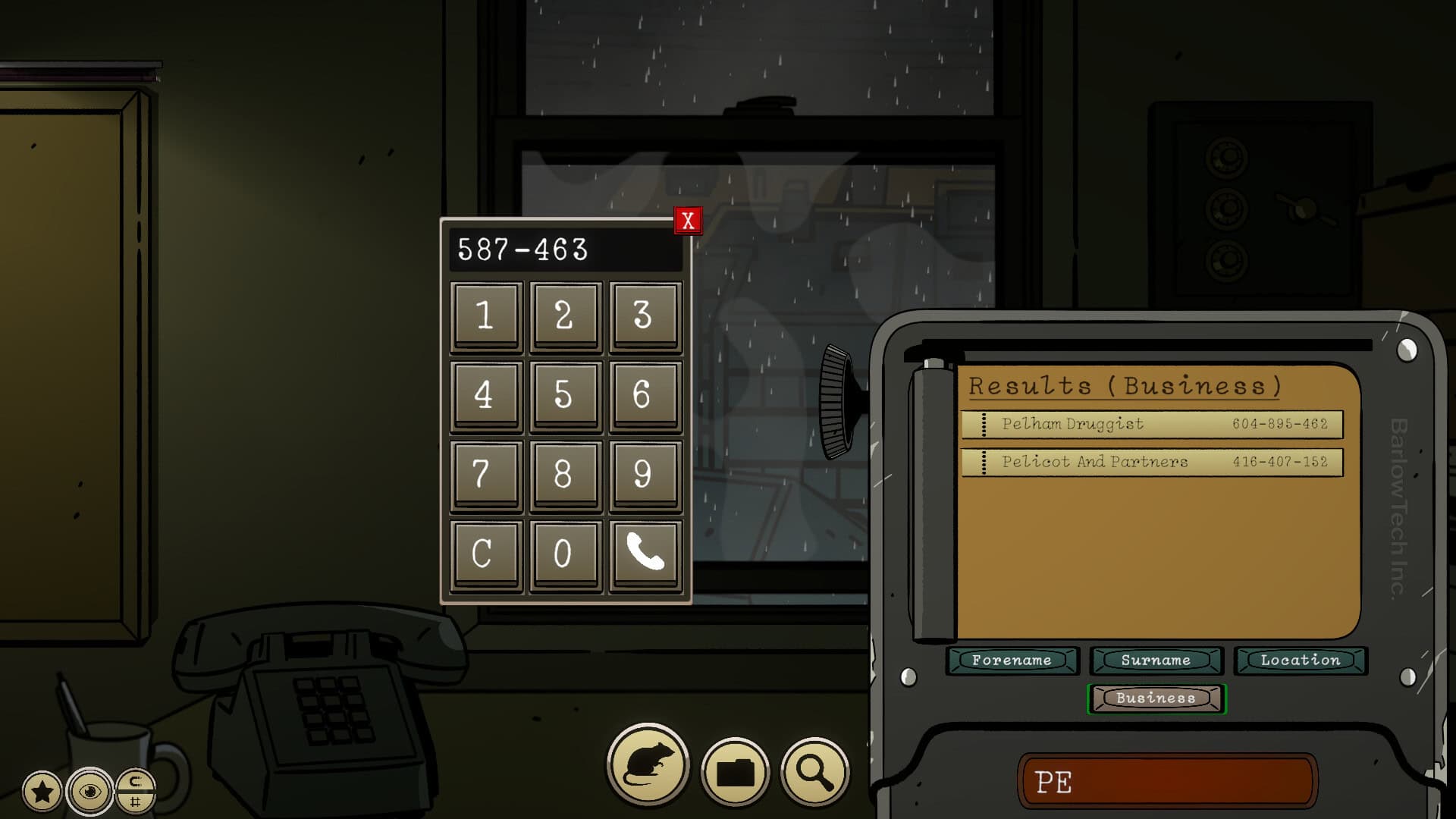 A phone and a list of contacts