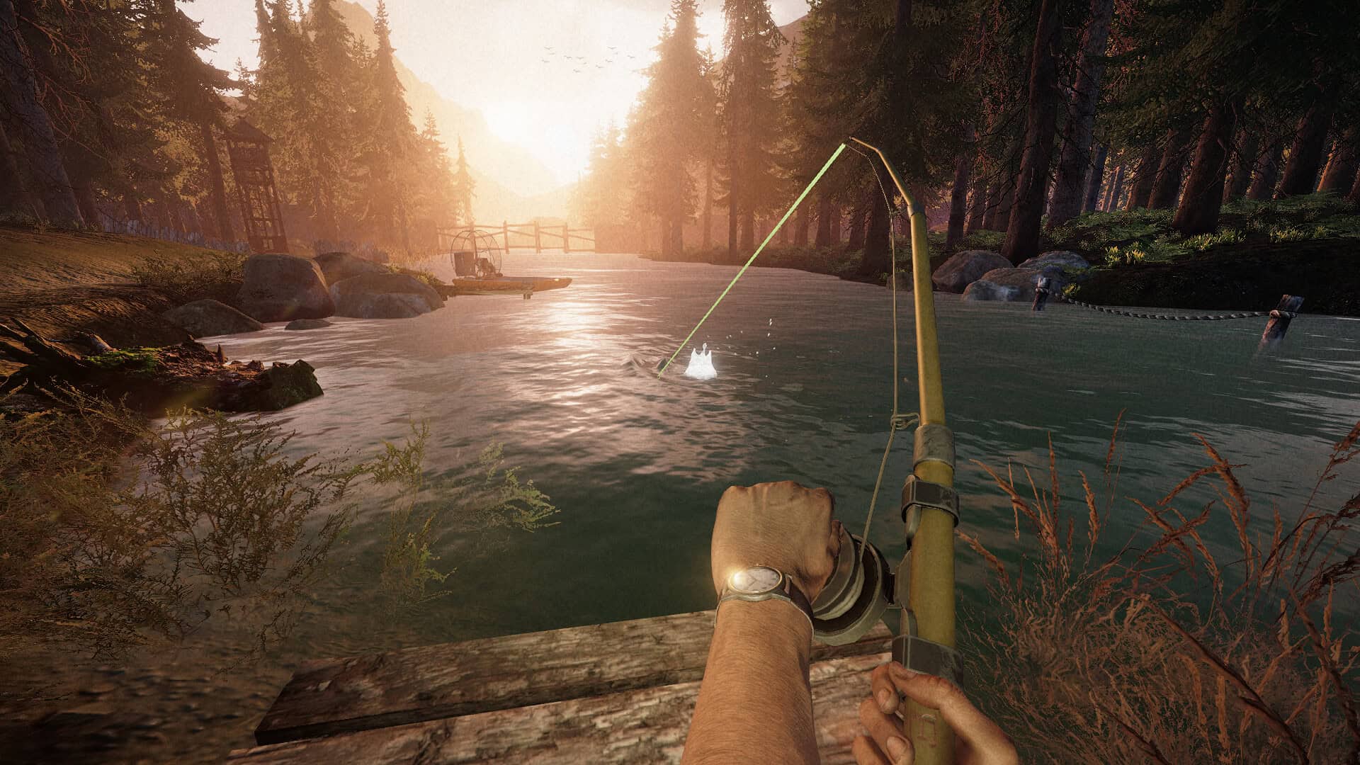Fishing at the lake in Out Fishing.