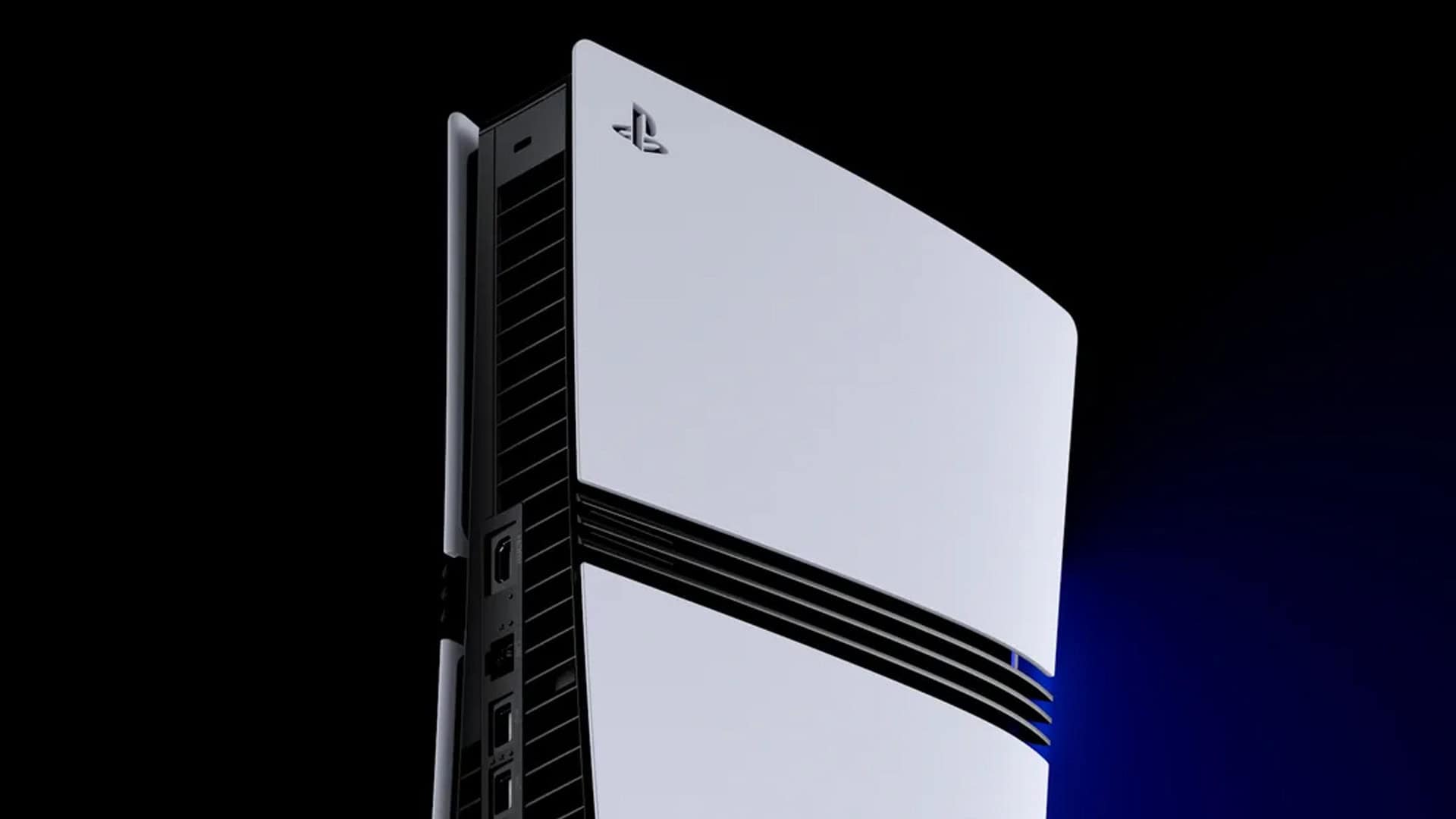 PS5 Pro on a black and blue background