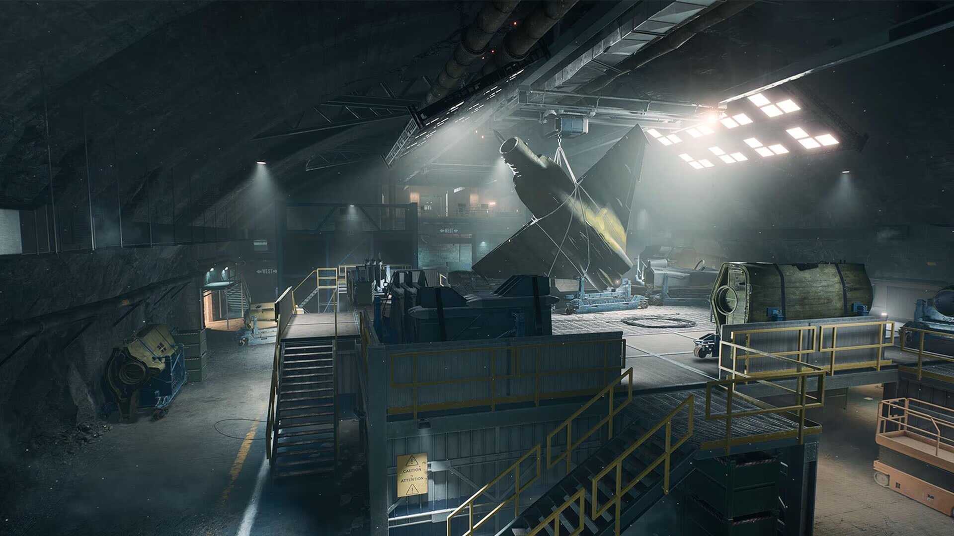 Battlefield 6 Hagenetal Base screenshot, showing a bunker underground with military equipment, tight spaces and staircases