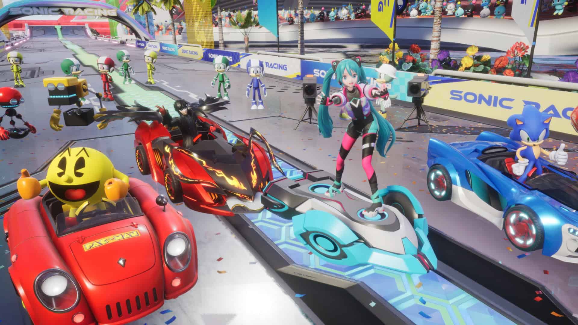 Sonic Racing: CrossWorlds Guest characters with Sonic.