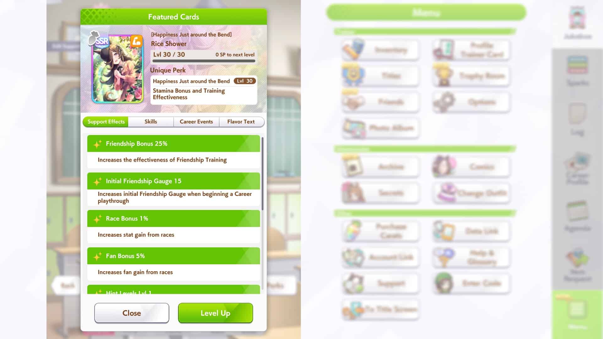 Rice Shower support card