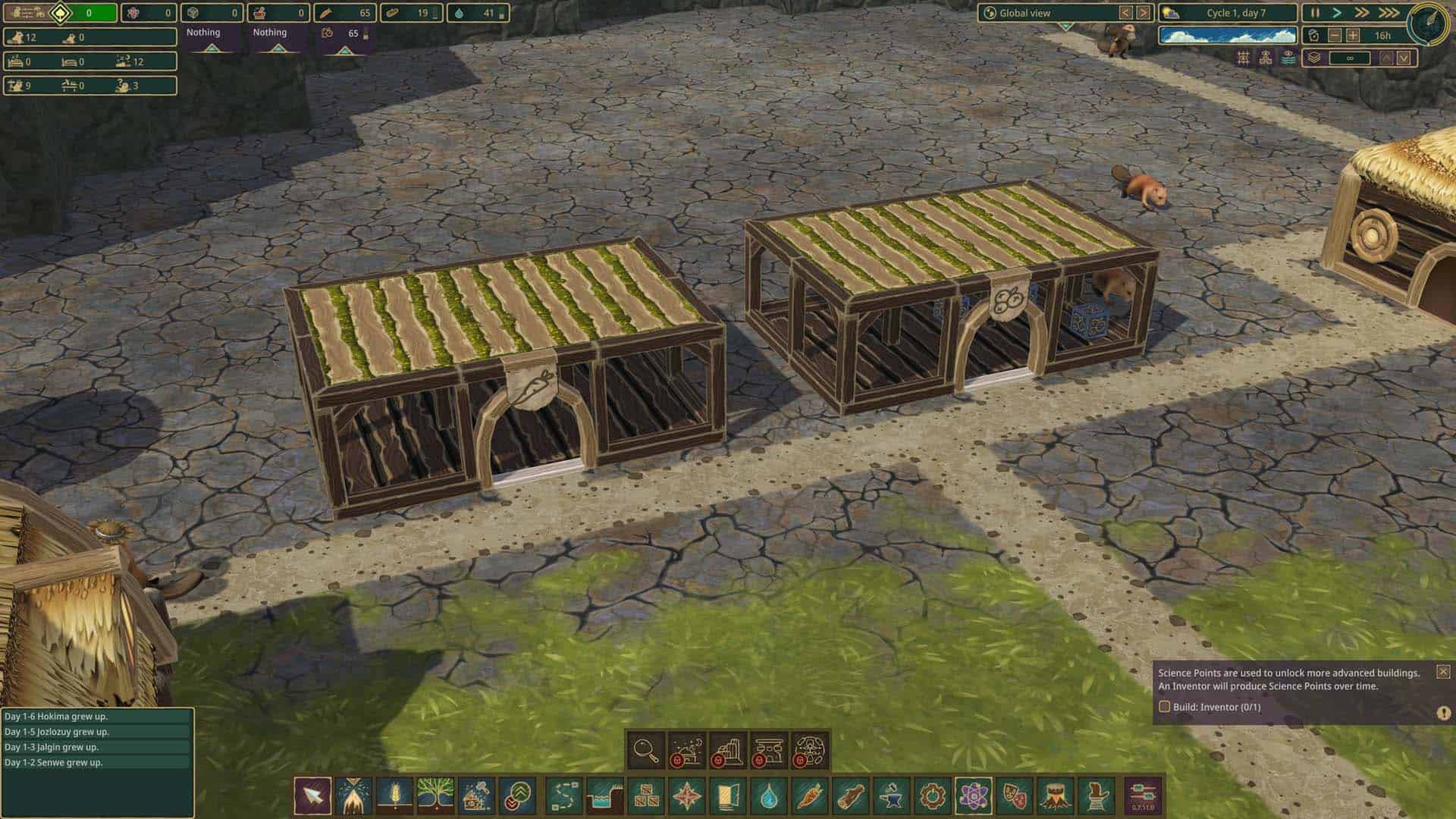 Two empty Warehouses in Timberborn.
