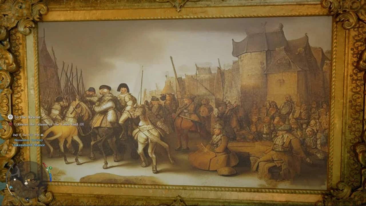 An in-game painting in Crimson Desert shows visual inconsistencies.