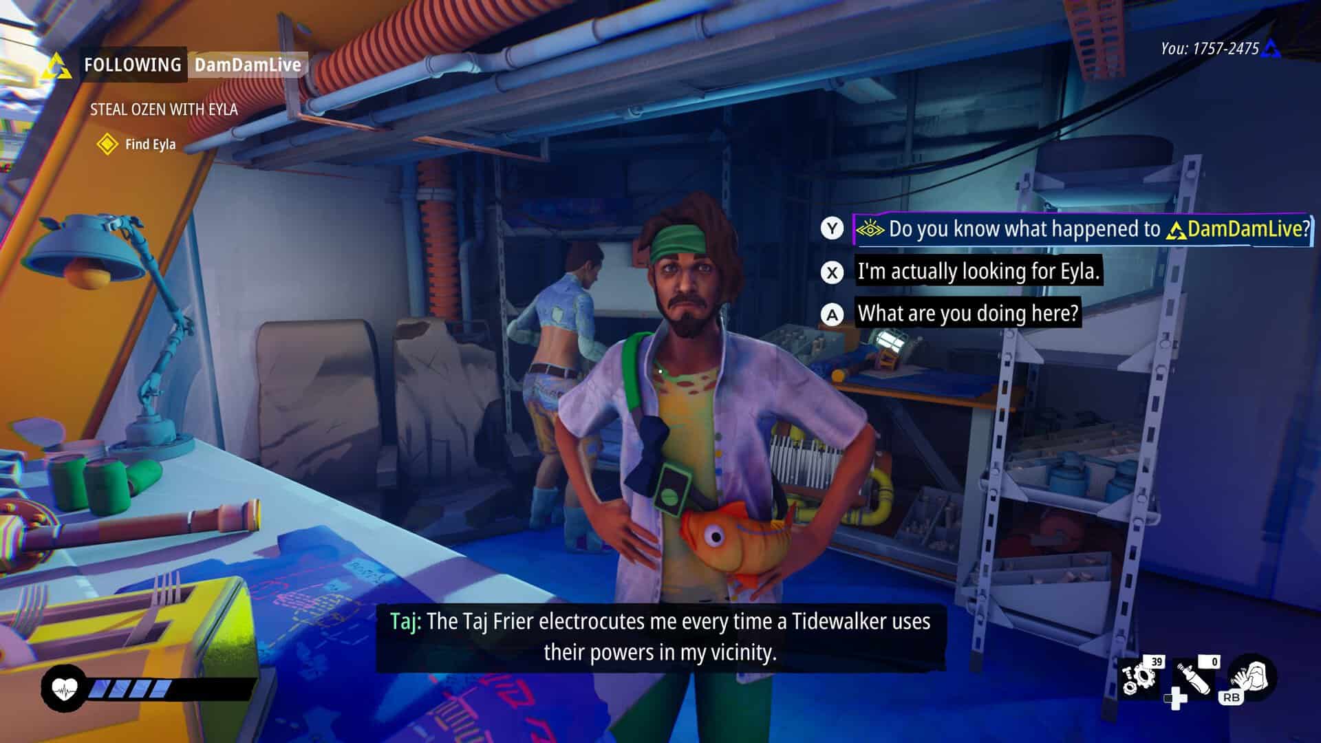 A merchant greeting the player
