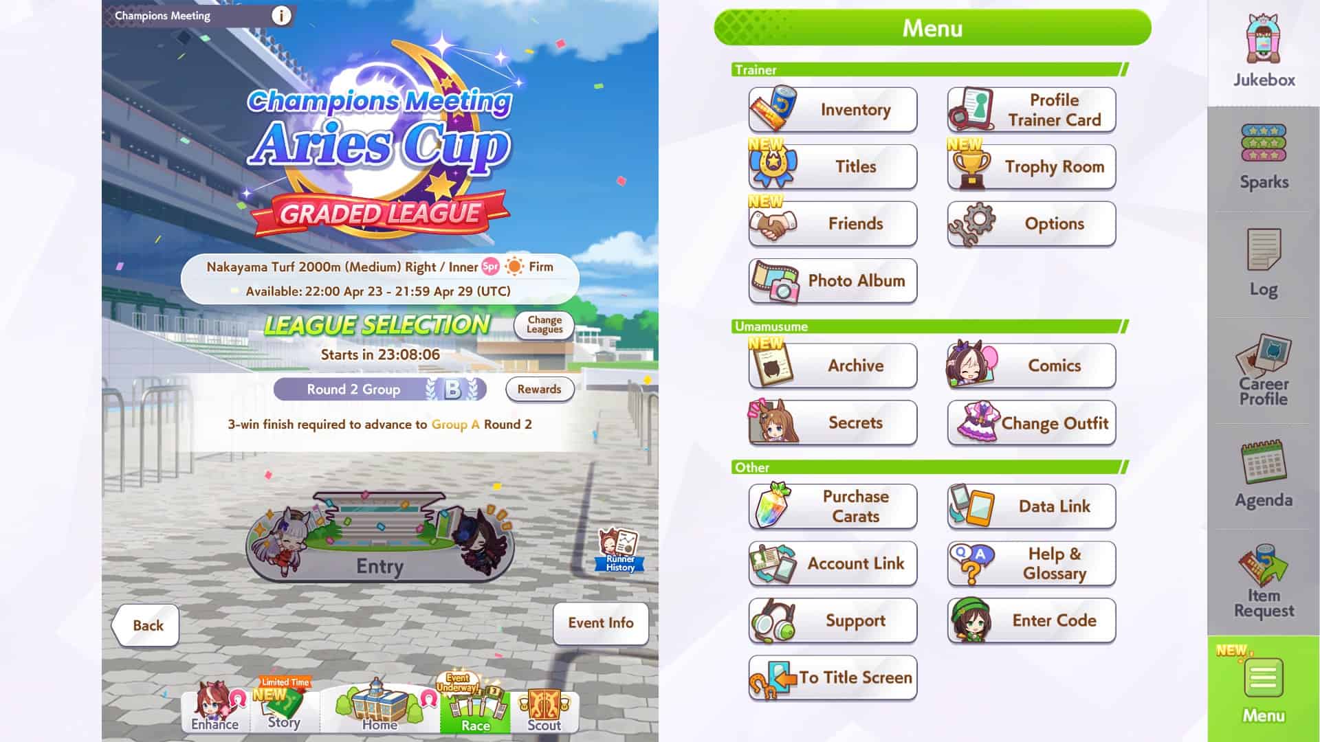 The Aries Cup is a competitive Medium Race