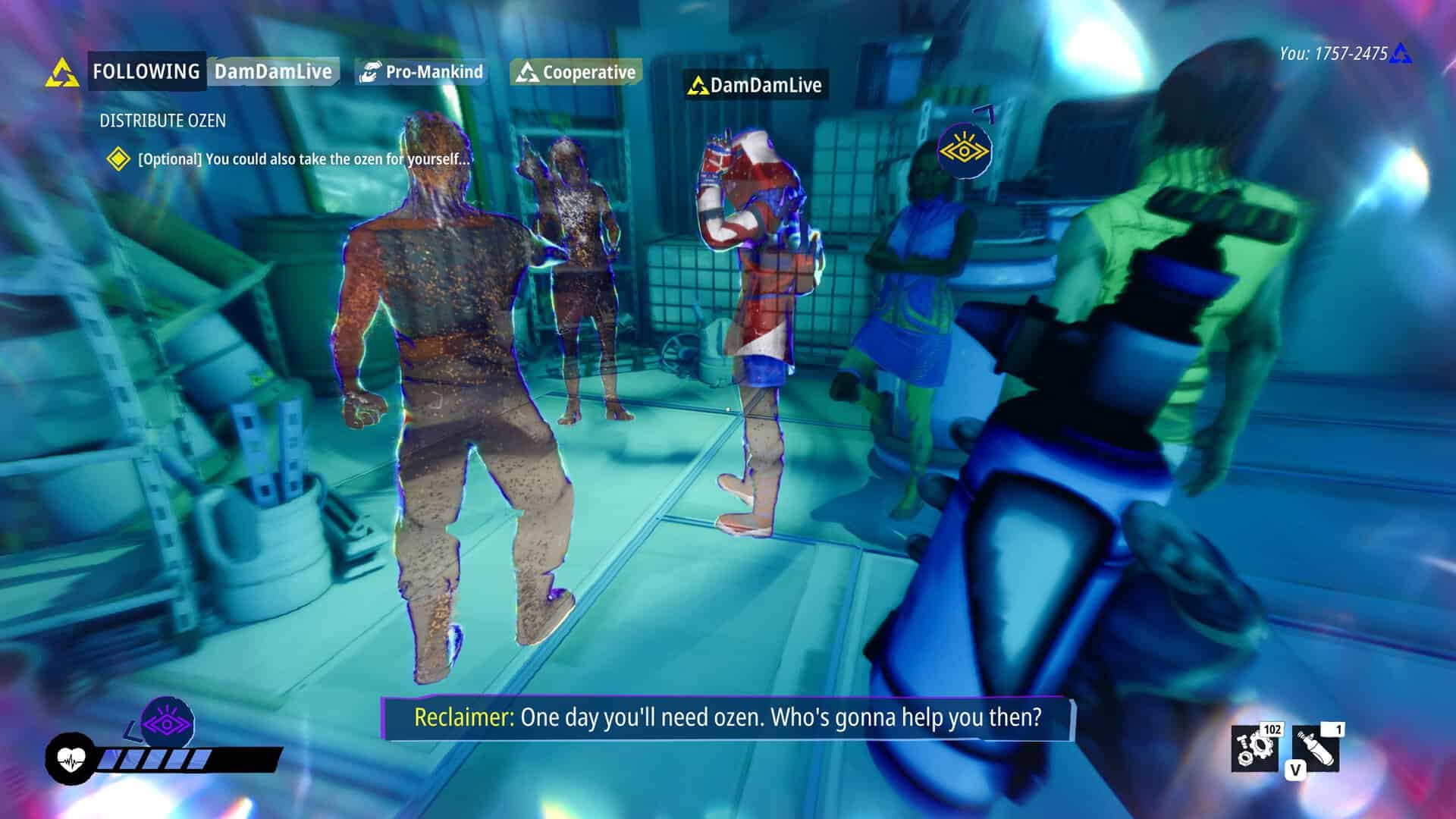 Holding LT lets you see the actions of the last Tidewalker and even can give you invaluable information from past conversations. 