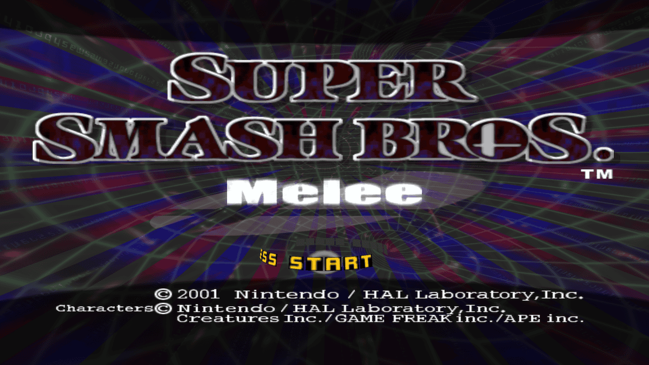 Menu screen from Super Smash Bros. Melee