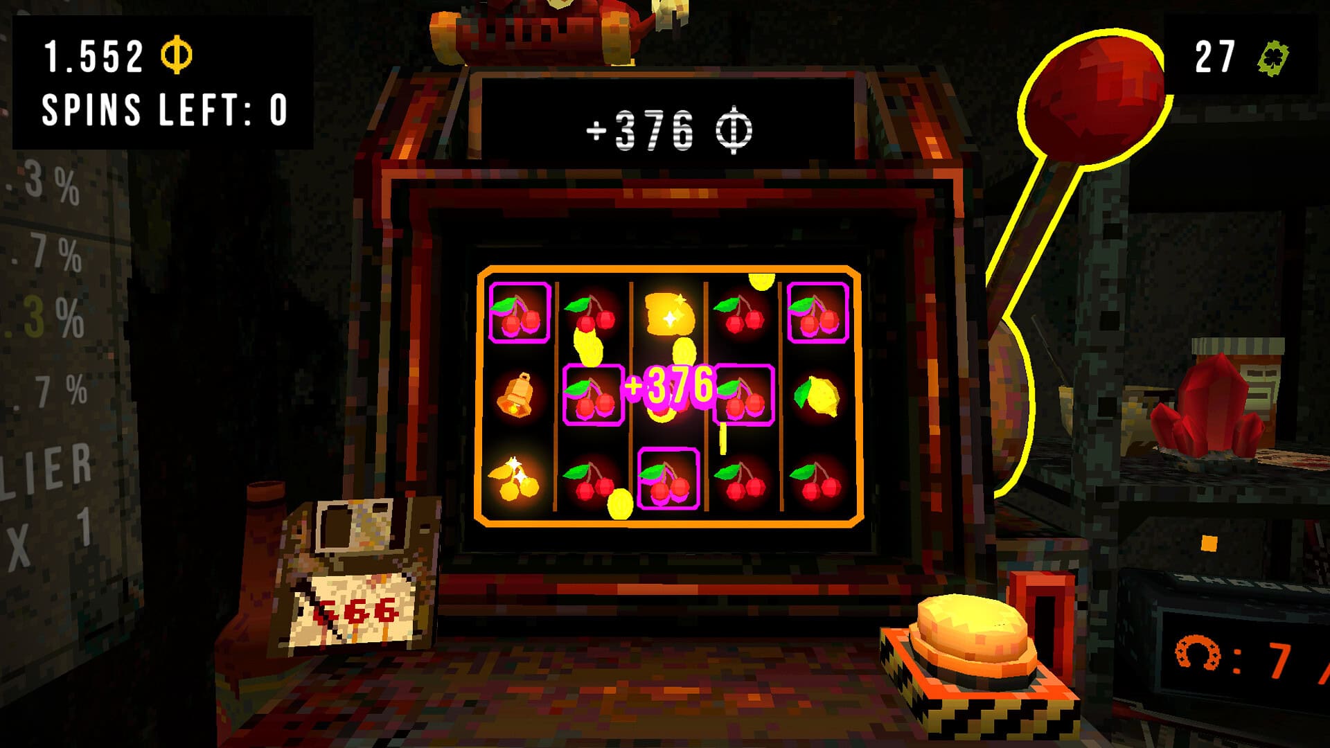 A slot machine in a rusty prison