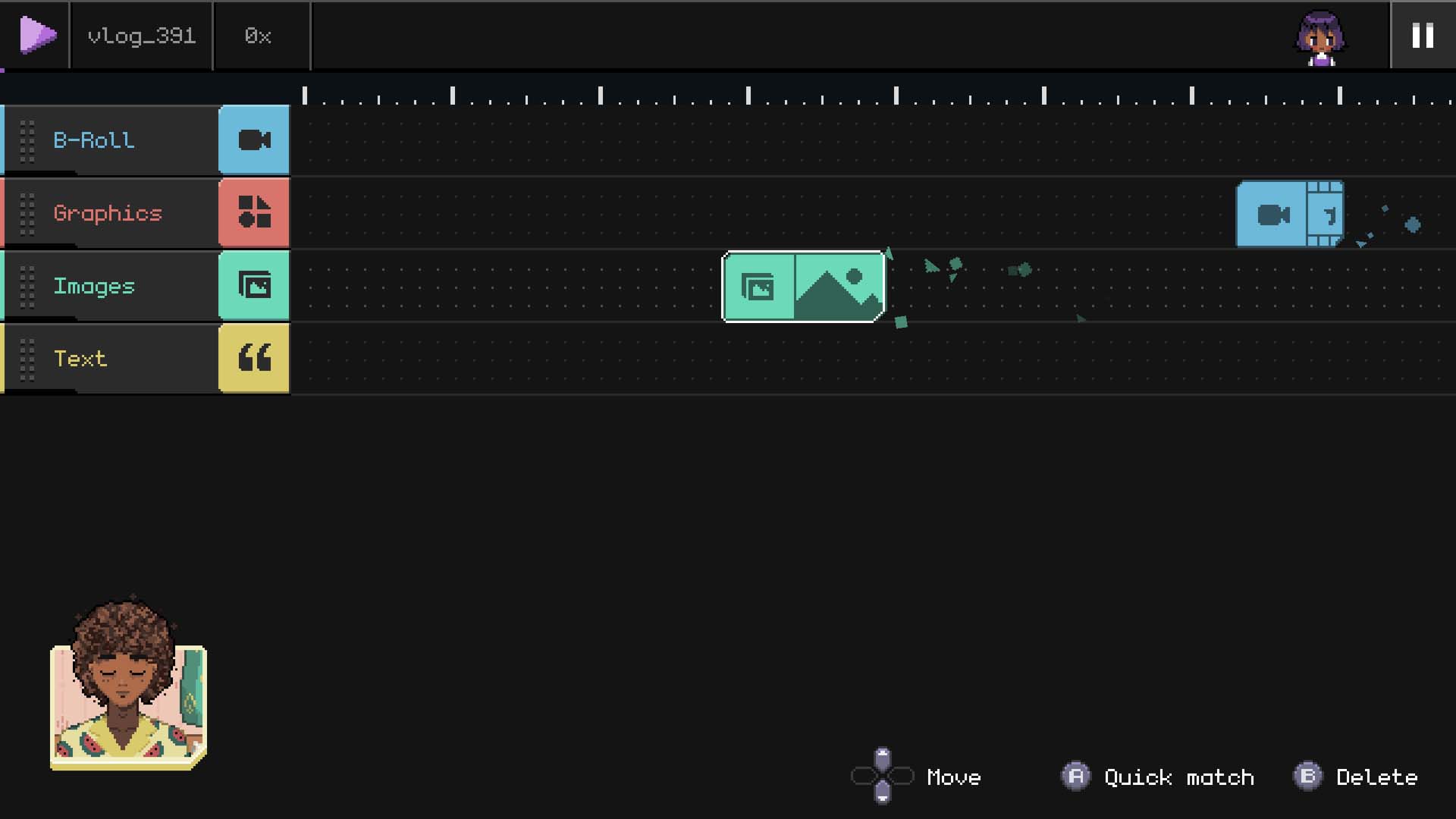 A video editing puzzle in Fishbowl.