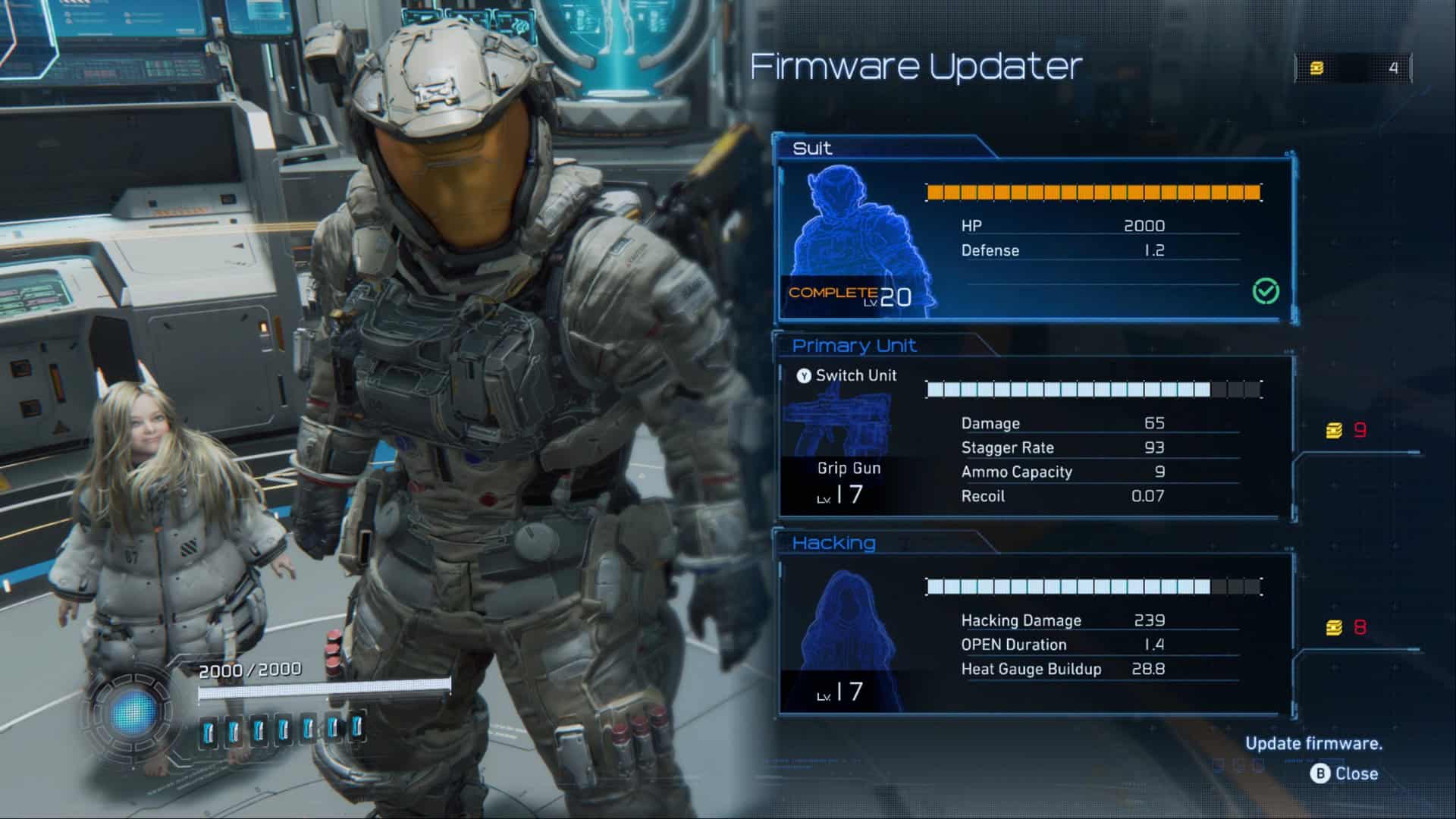 Pragmata upgrades menu