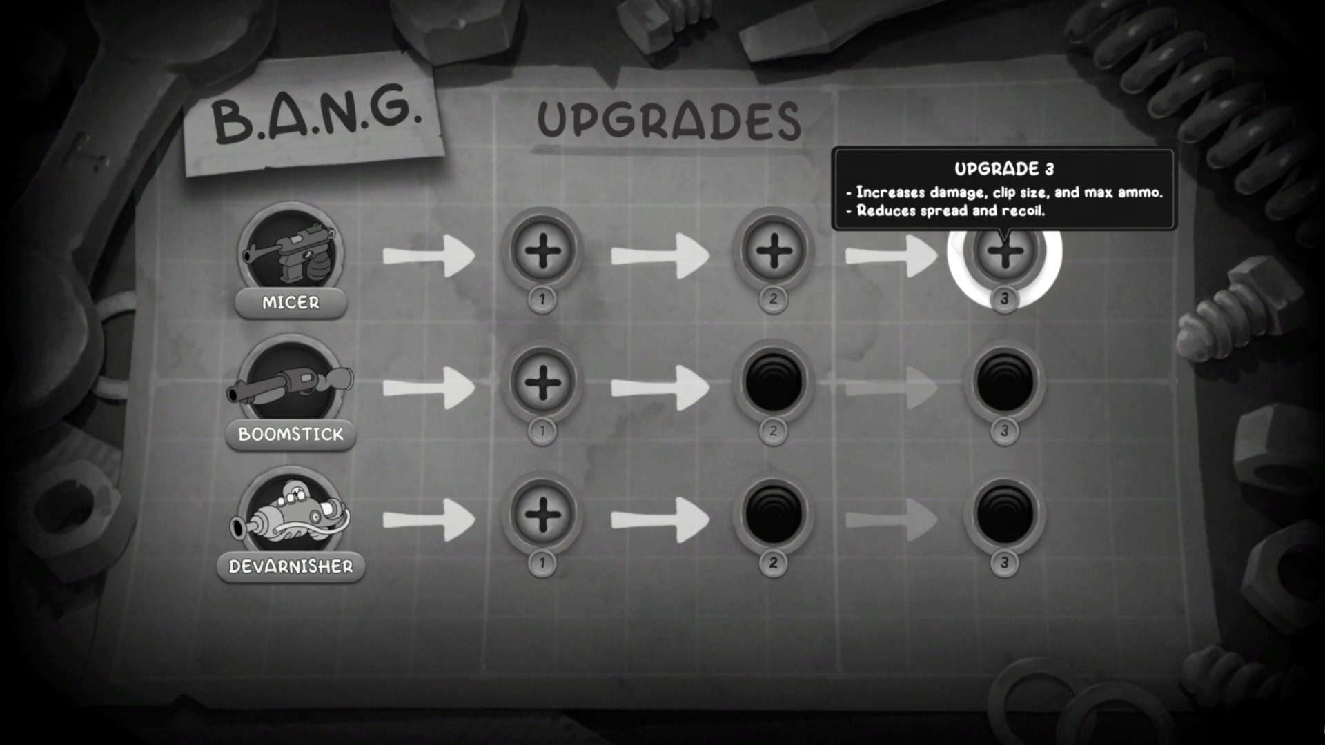 Mouse: P.I. For Hire guns menu.