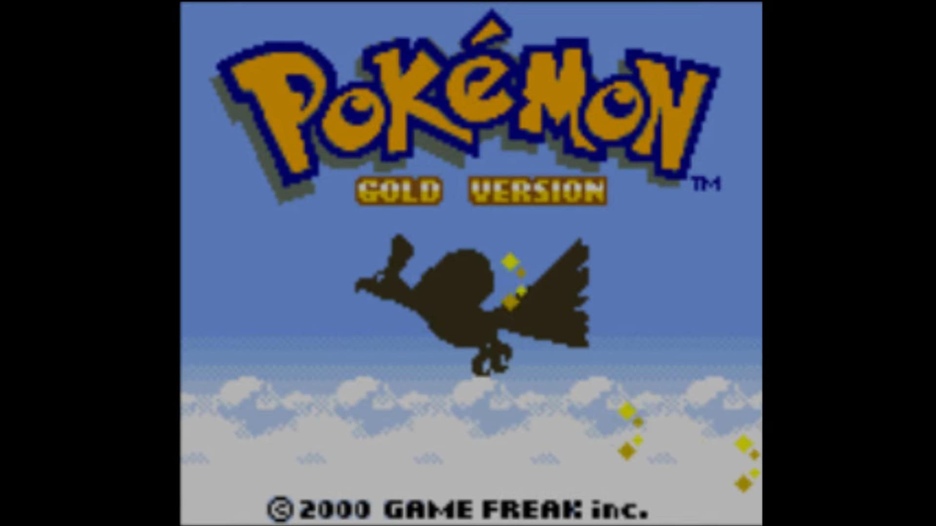 Opening screen of Pokemon Gold, Ho-Oh flying