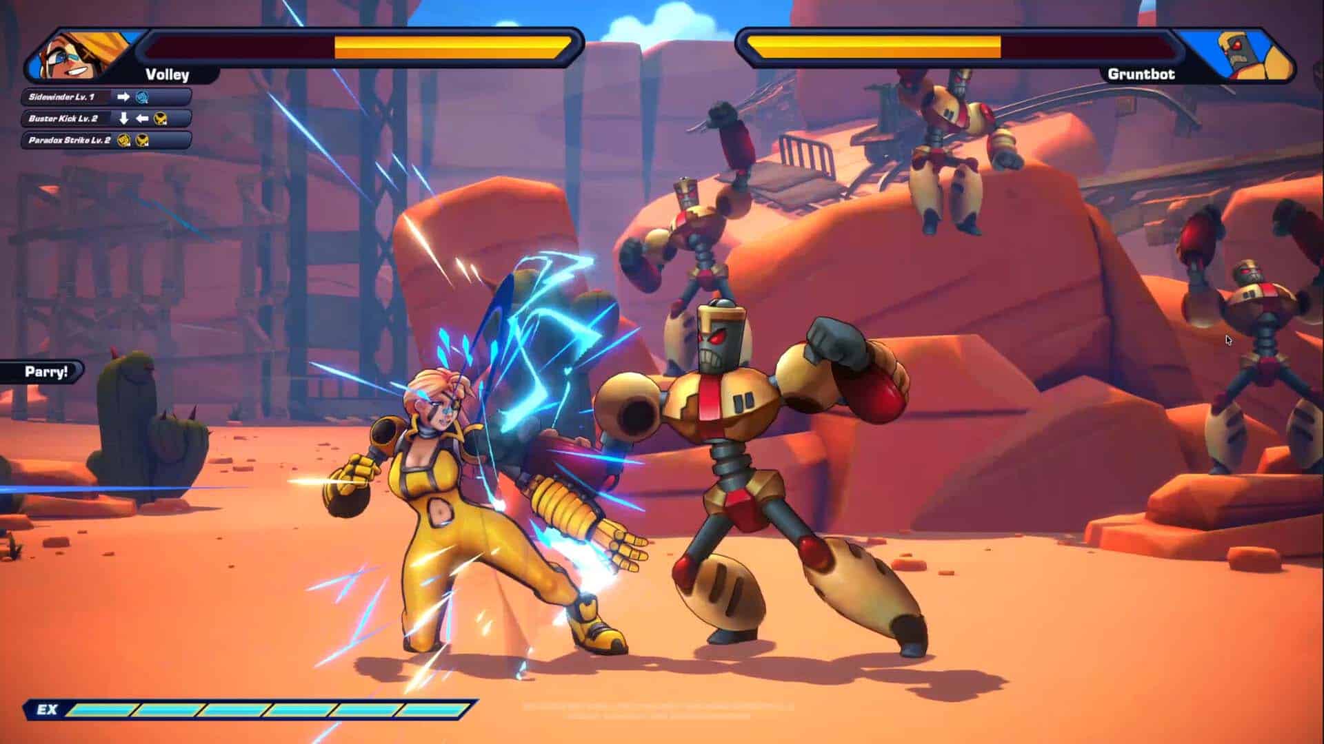 Two combatants fighting in Shot One Fighters.