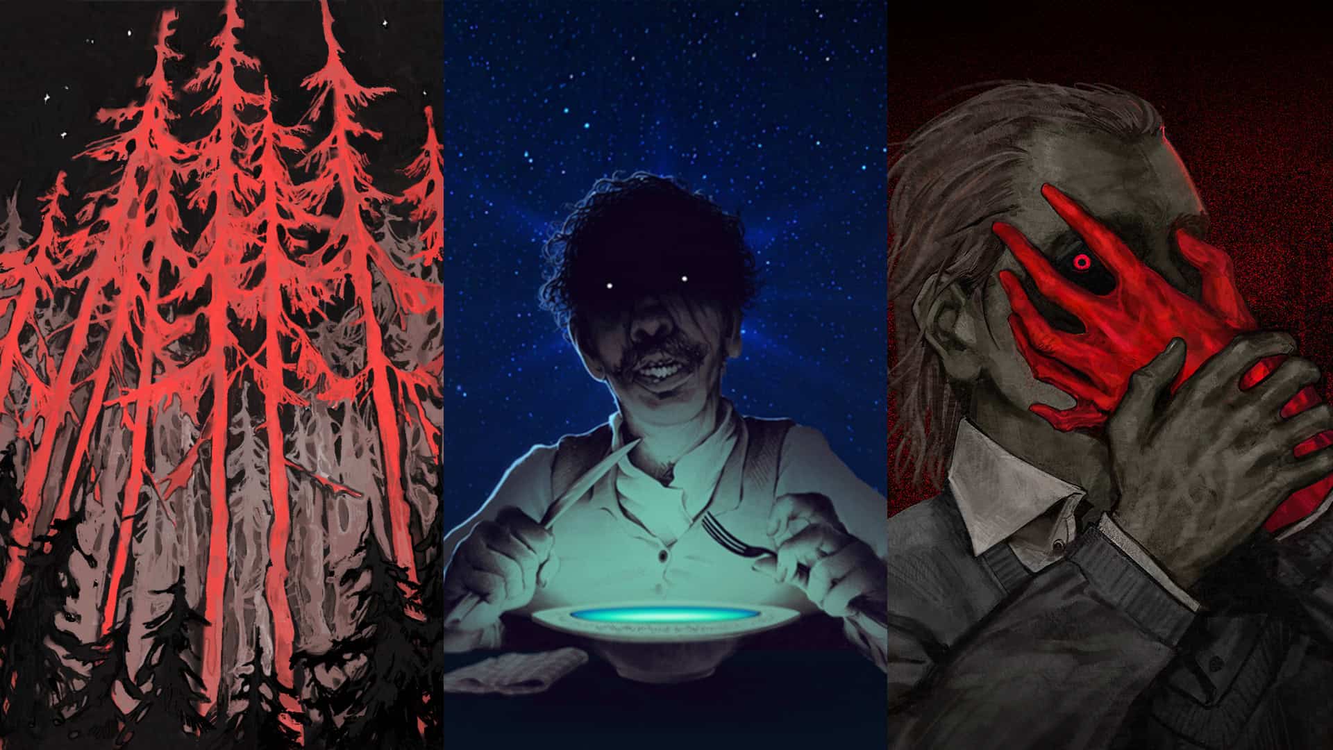 Cover art for the three games mentioned in the article