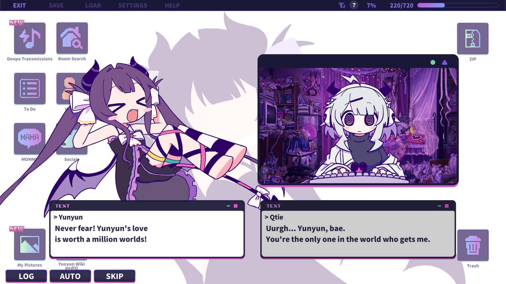 Yunyun speaking with Qtie in Yunyun Syndrome?! Rhythm Psychosis