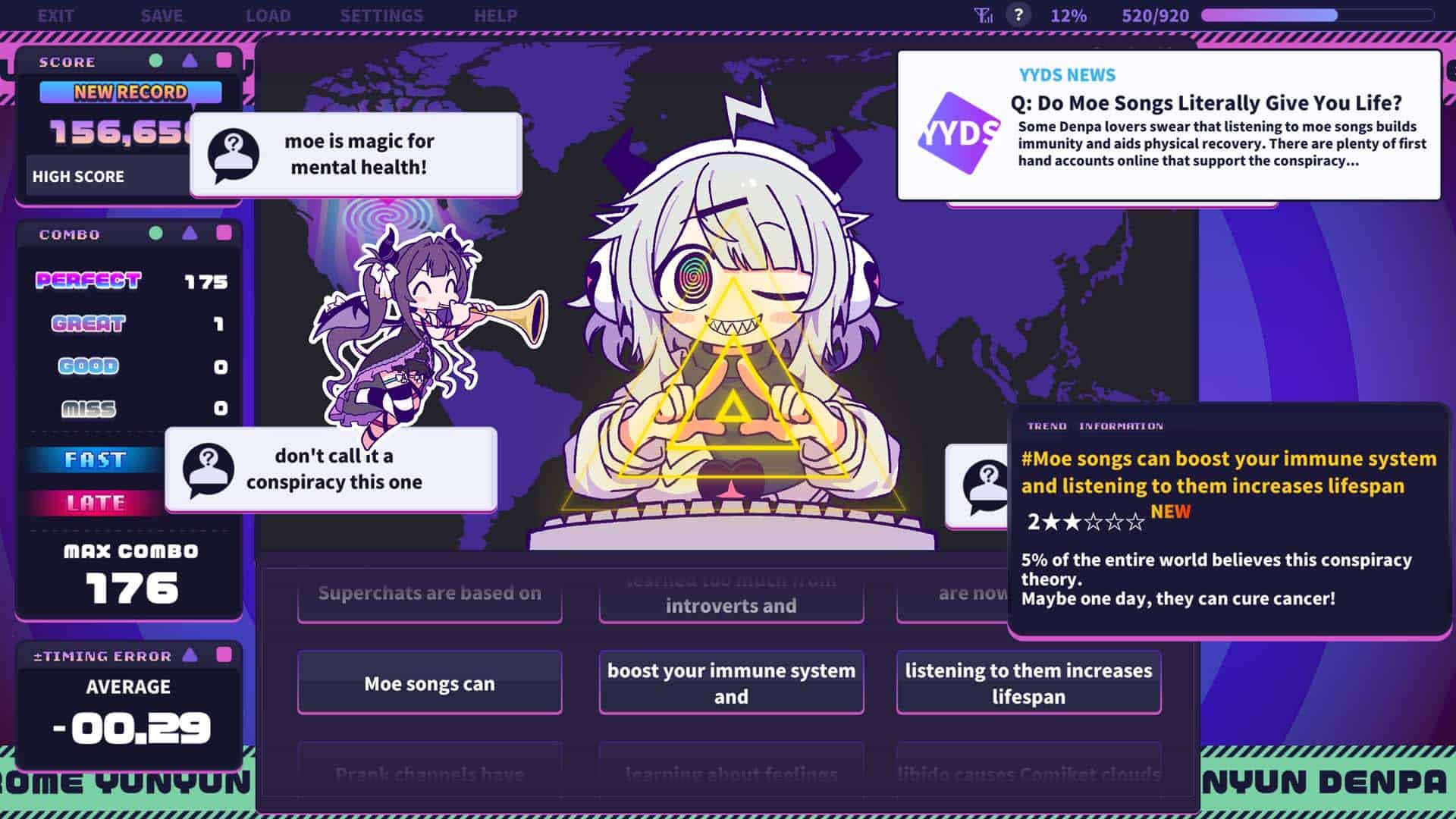The end song screen in Yunyun Syndrome?! Rhythm Psychosis