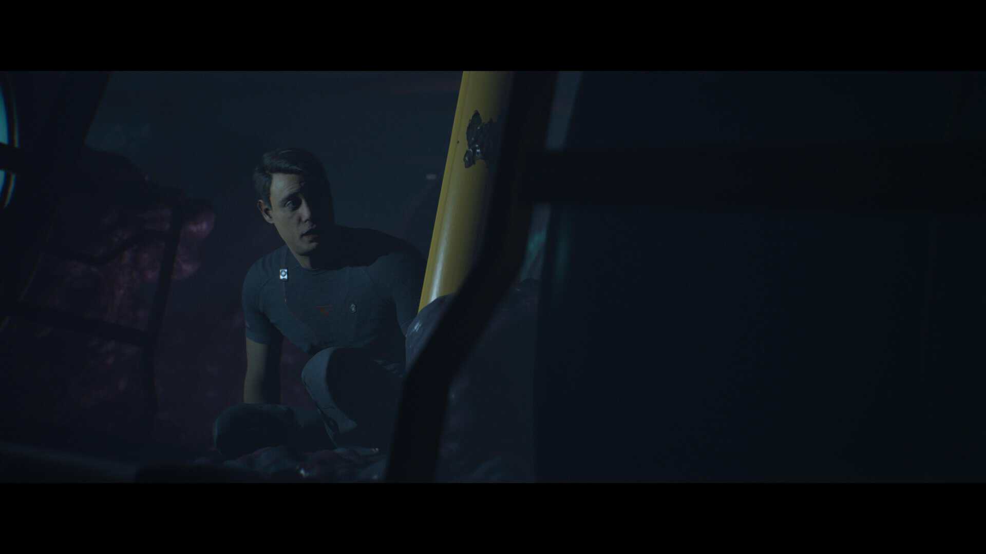 A screenshot of a character hiding in Directive 8020.