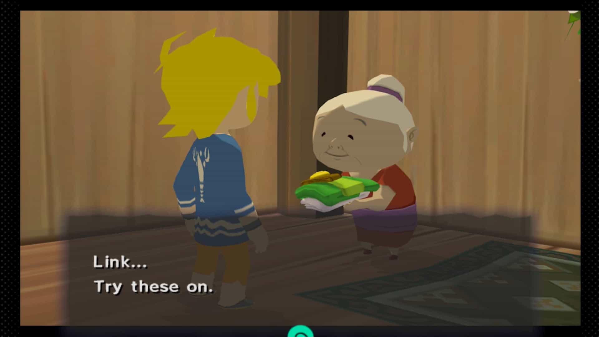 Screenshot of Link's Grandma from Legend of Zelda: Wind Waker