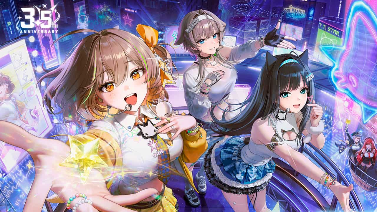 Illustration of T.T. Star idol unit from NIKKE's 3.5th Anniversary celebration
