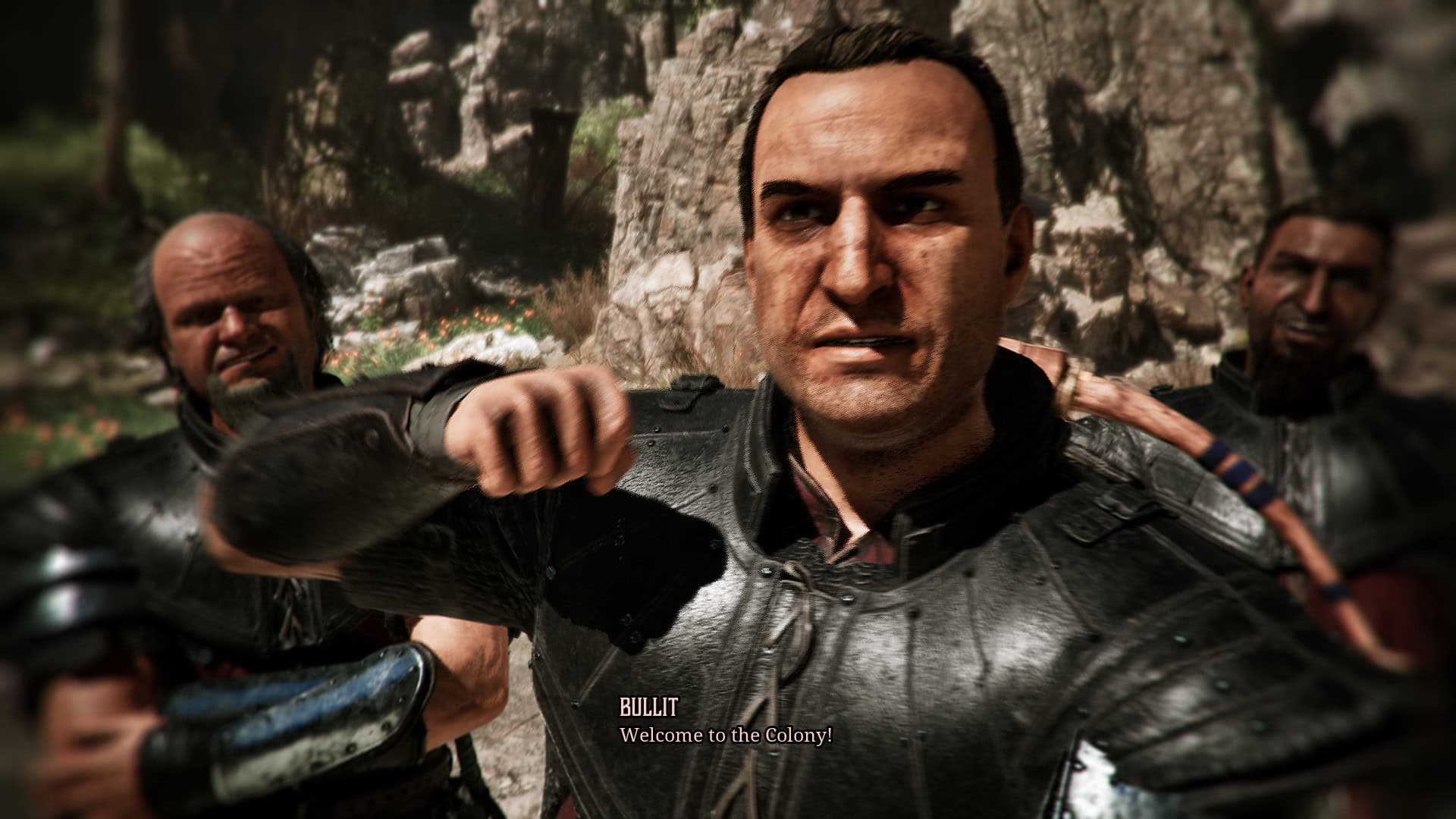 Bullit punching the camera and saying "Welcome to the Colony"