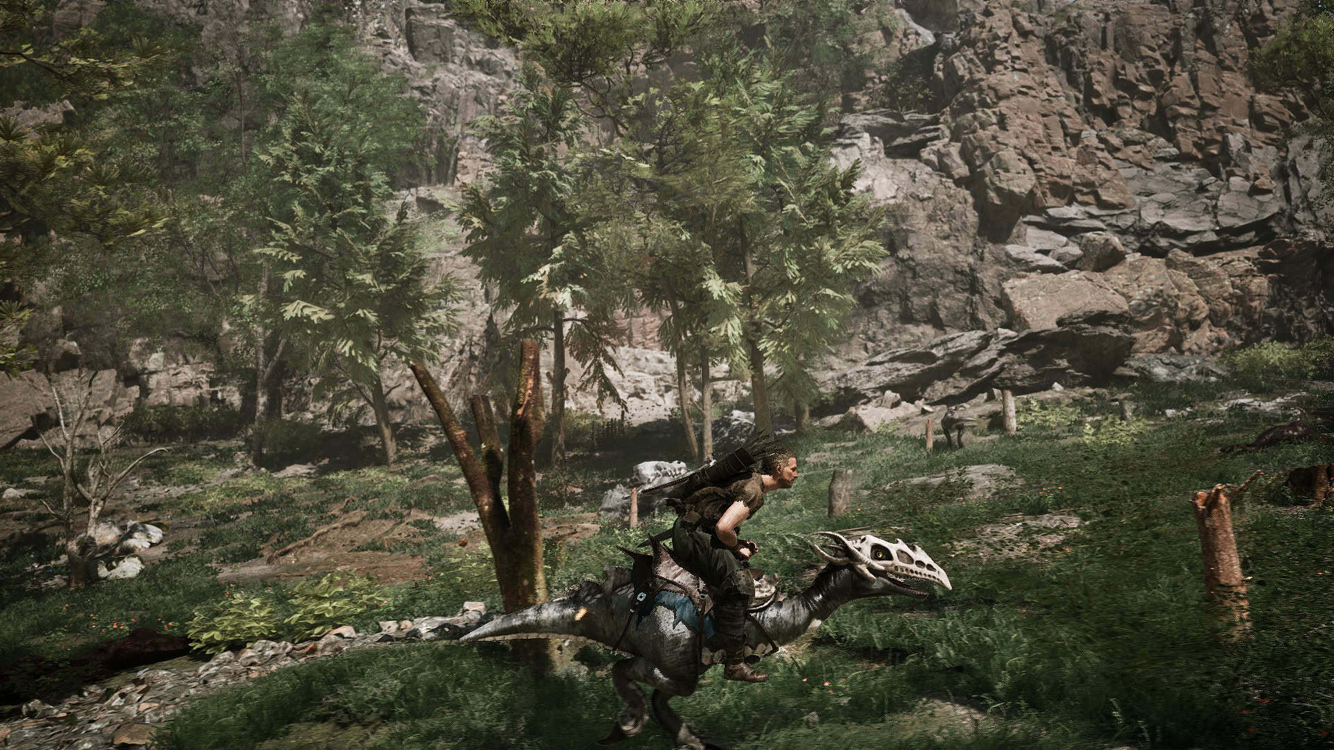 Namaless Hero riding on the Scavenger enemy 