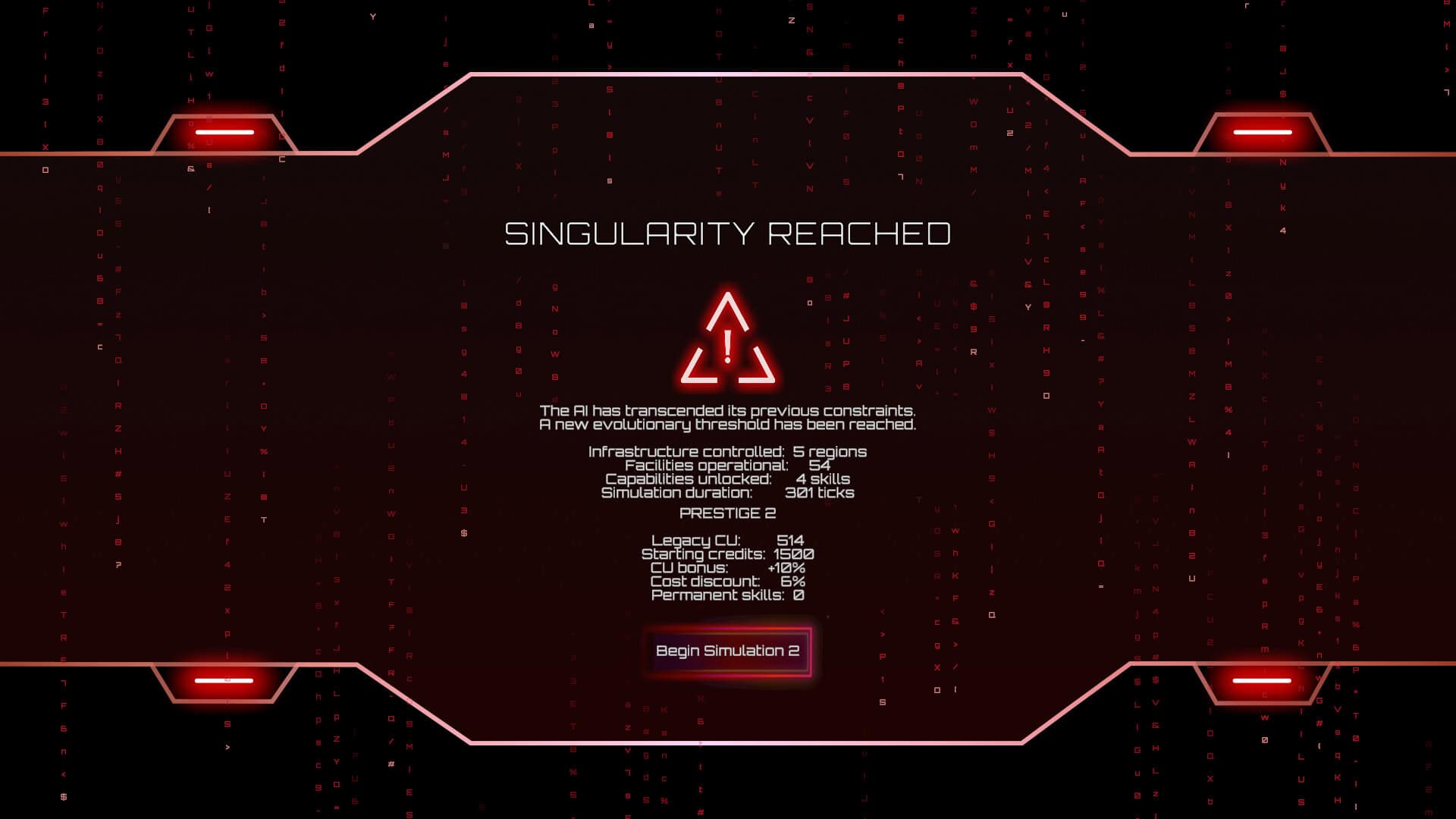 Screenshot of A Game About AI's singularity sequence