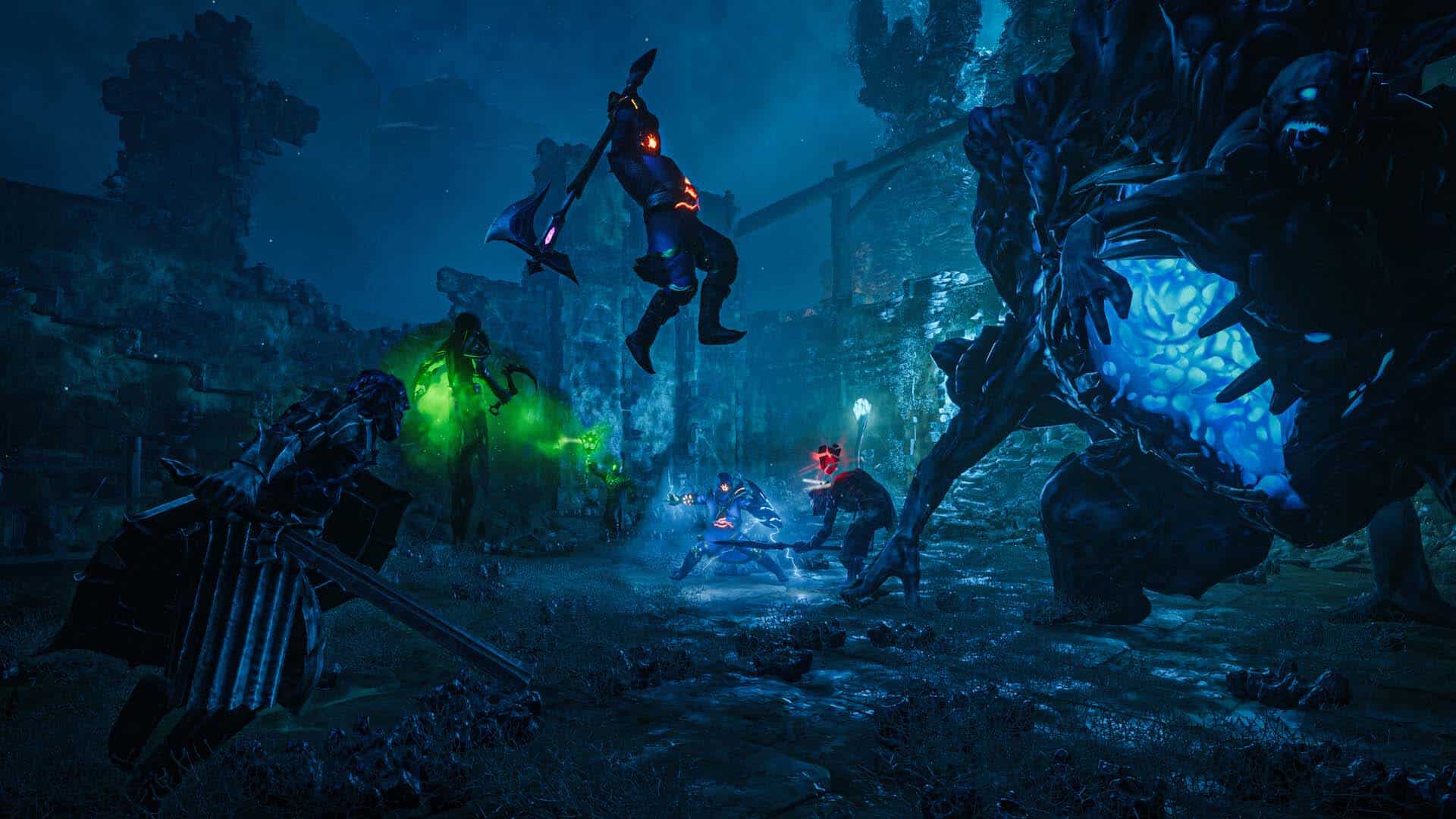 A group battle image in Enshrouded.