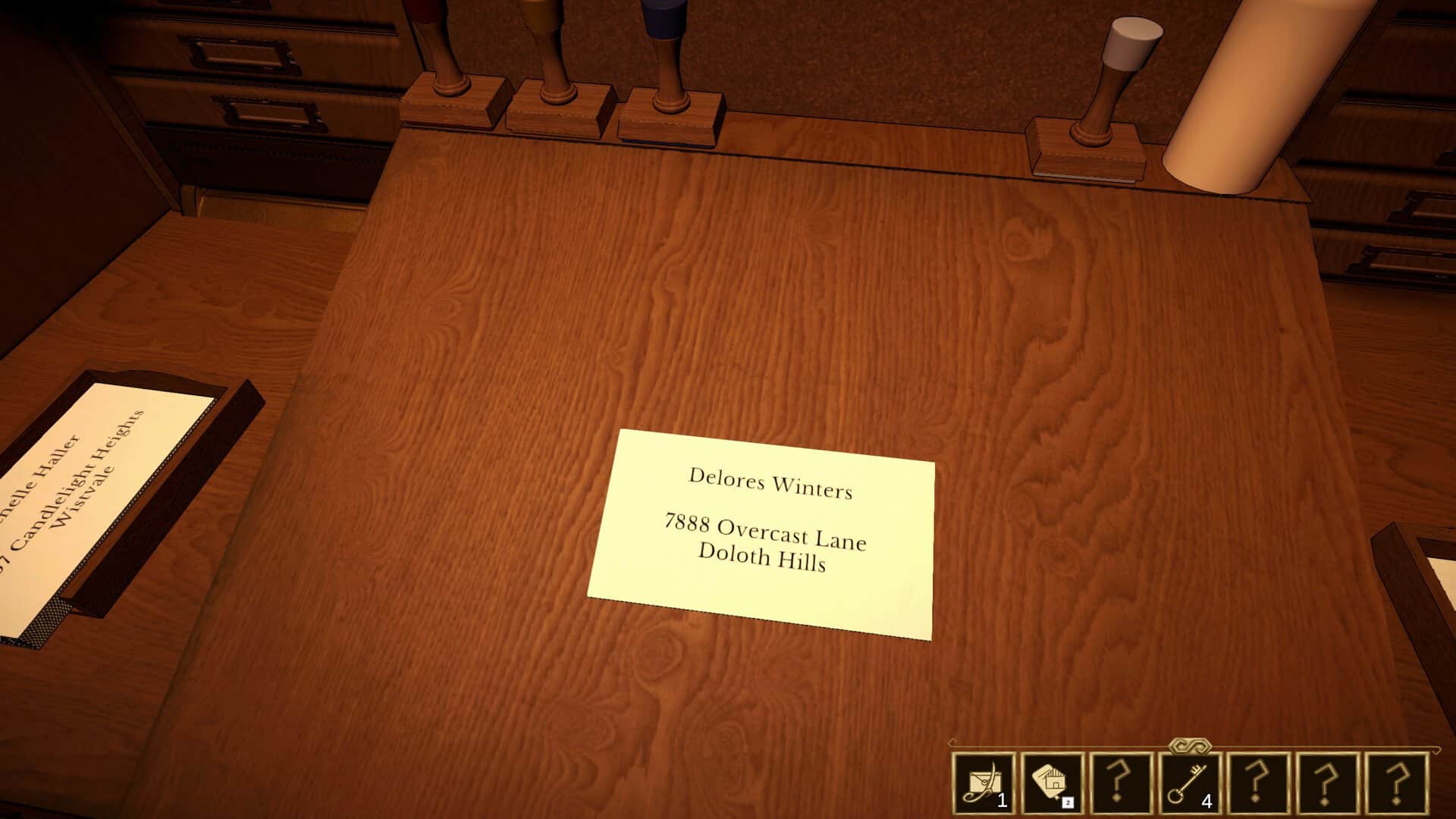 A screenshot of the letter stamping station in Letter Lost.